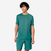T-shirt de fitness manches courtes respirant col rond homme, vert canard
