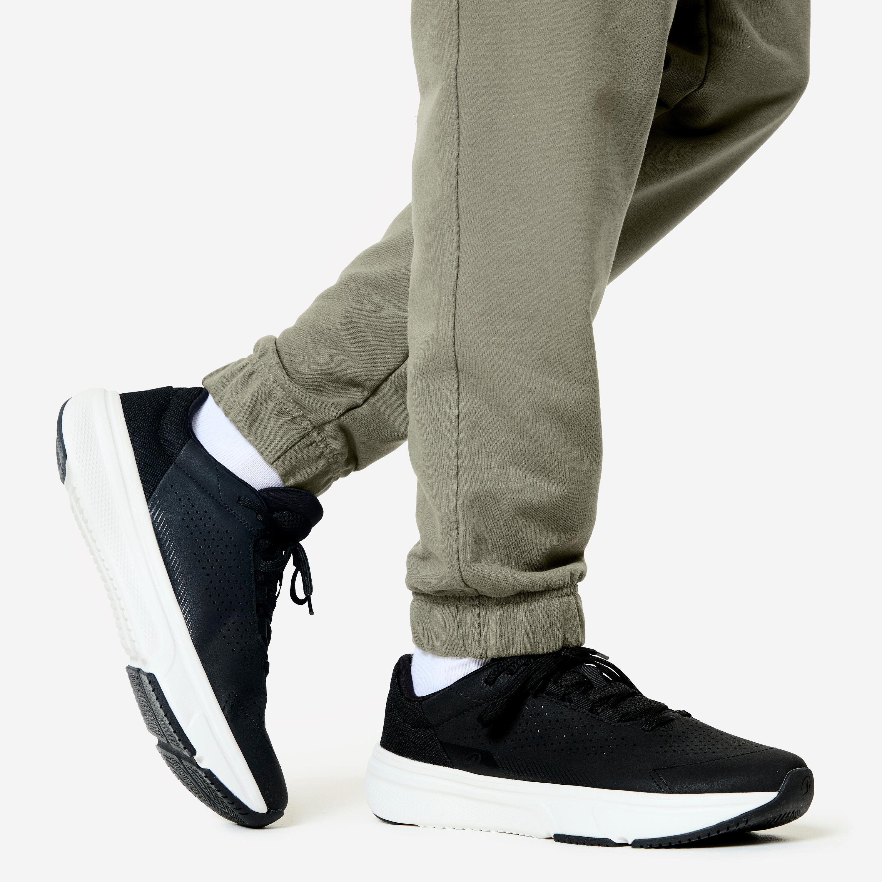 Pantalon de trening 500 Regular Fitness Essentials verde, kaki Bărbați 14/17