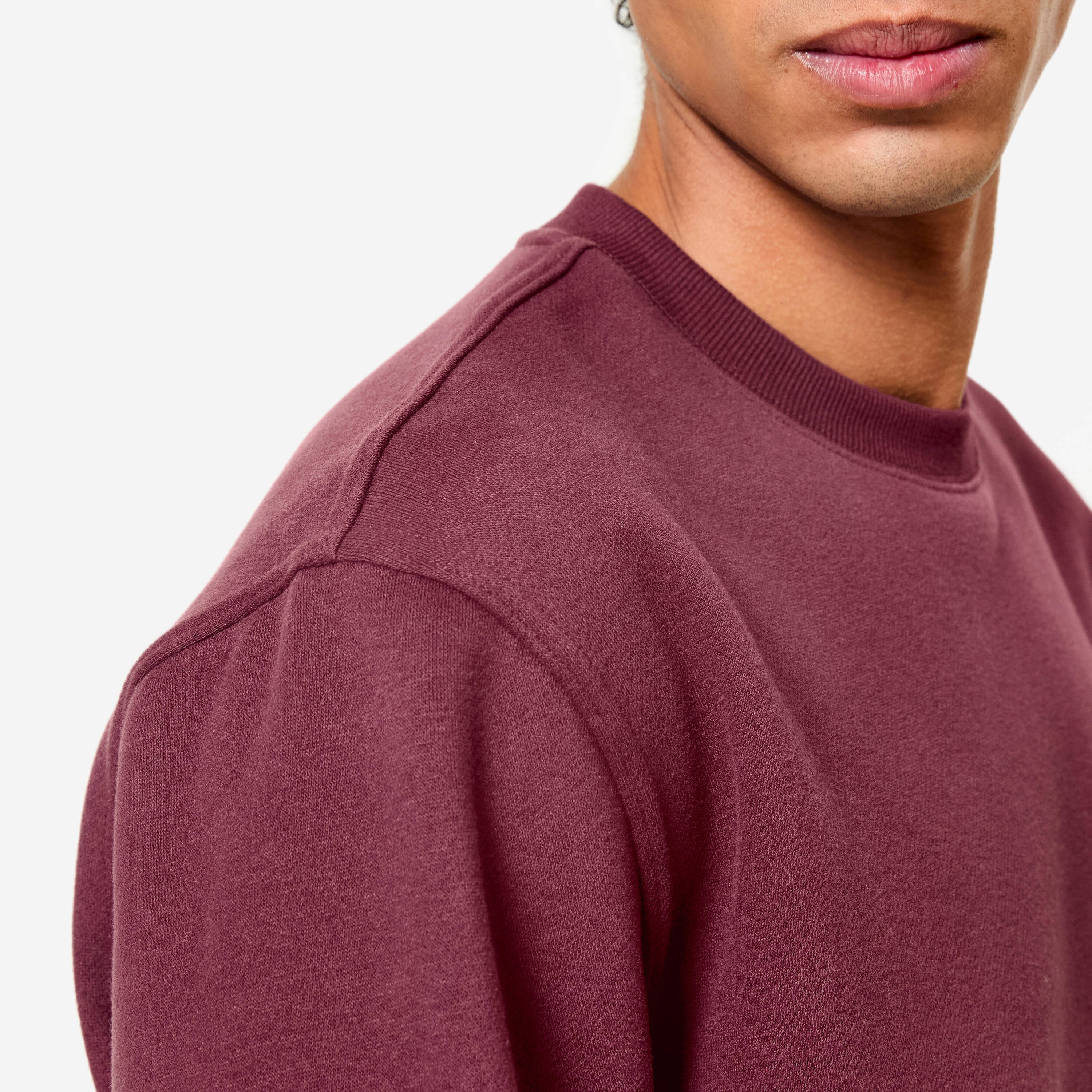 Men's Warm Fleece Sweatshirt - Purple/Burgundy -  5