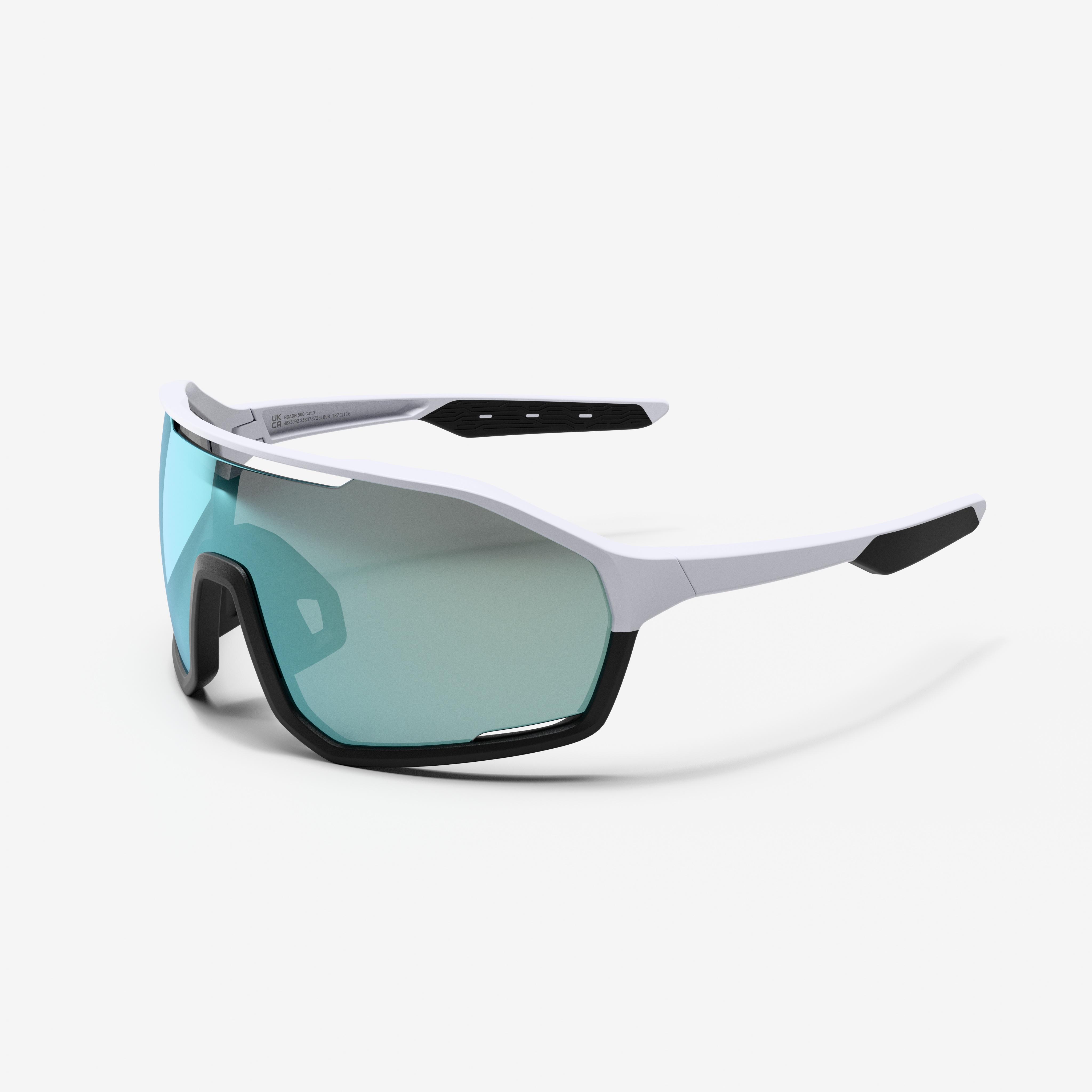Decathlon UK Decathlon Adult Category 3 Cycling Sunglasses Perf 500 - White | FREE Click & Collect at Stores and Asda. 365 Days return available.