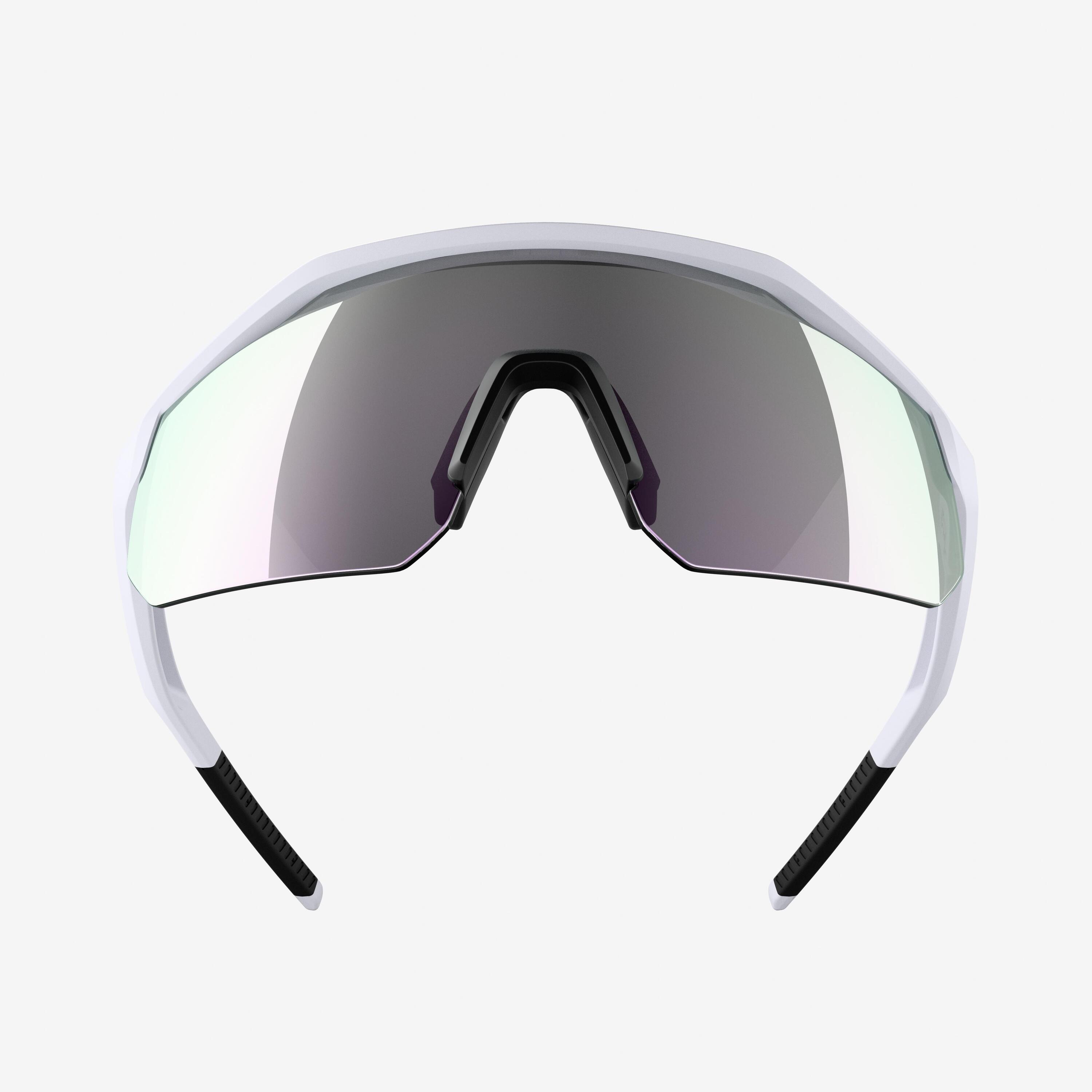 Fahrradbrille Perf 500 Light Kategorie 3 Damen/Herren weiss 2/10