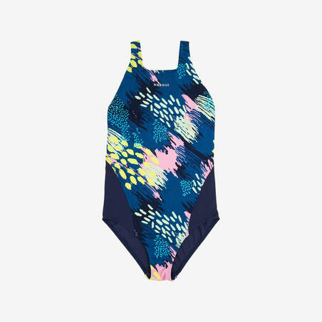 Купальник суцільний 500 Kamiye для дівчаток темно-синій