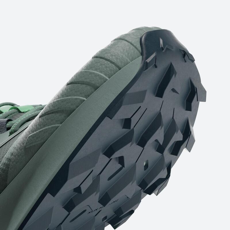 Chaussures de running trail et cross country enfant - kiprun k500 grip kaki