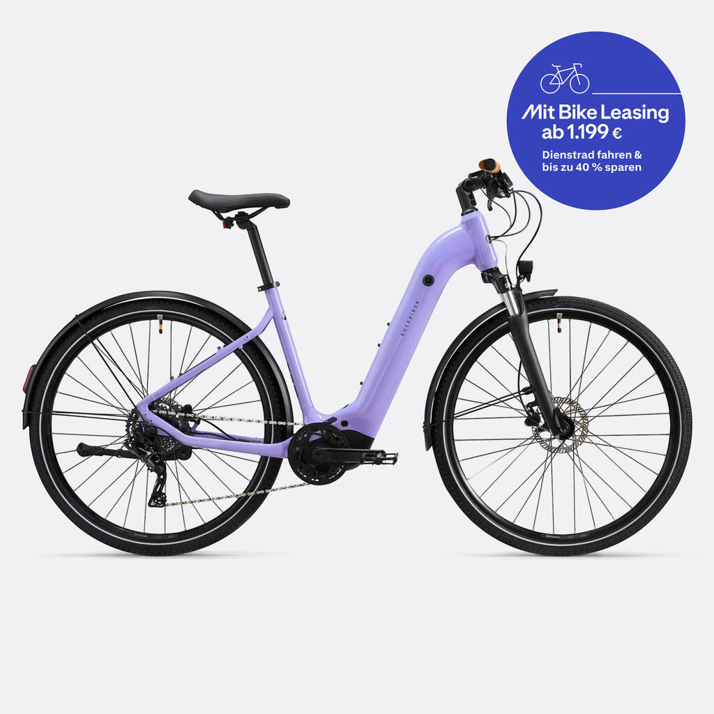 Electric hybrid bike with central motor and low frame E-ACTV 500 lavender