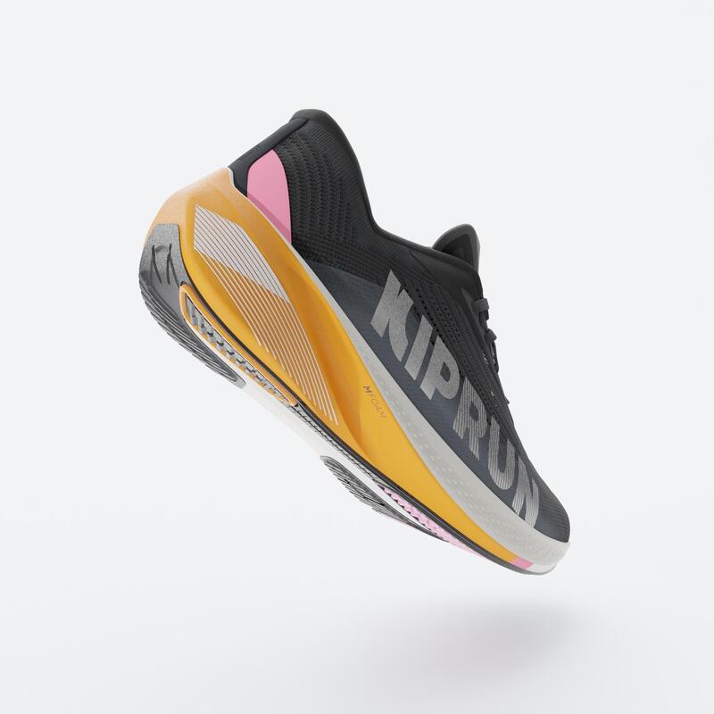 Încălțăminte de alergare versatilă, KIPRUN CUSHION 500 PREMIUM Negru-Roz Damă