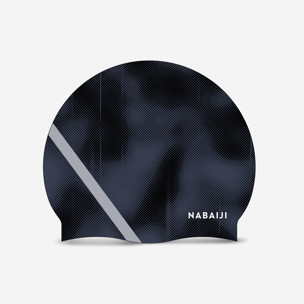 Bonnet de bain en silicone - taille unique - geo blanc bleu