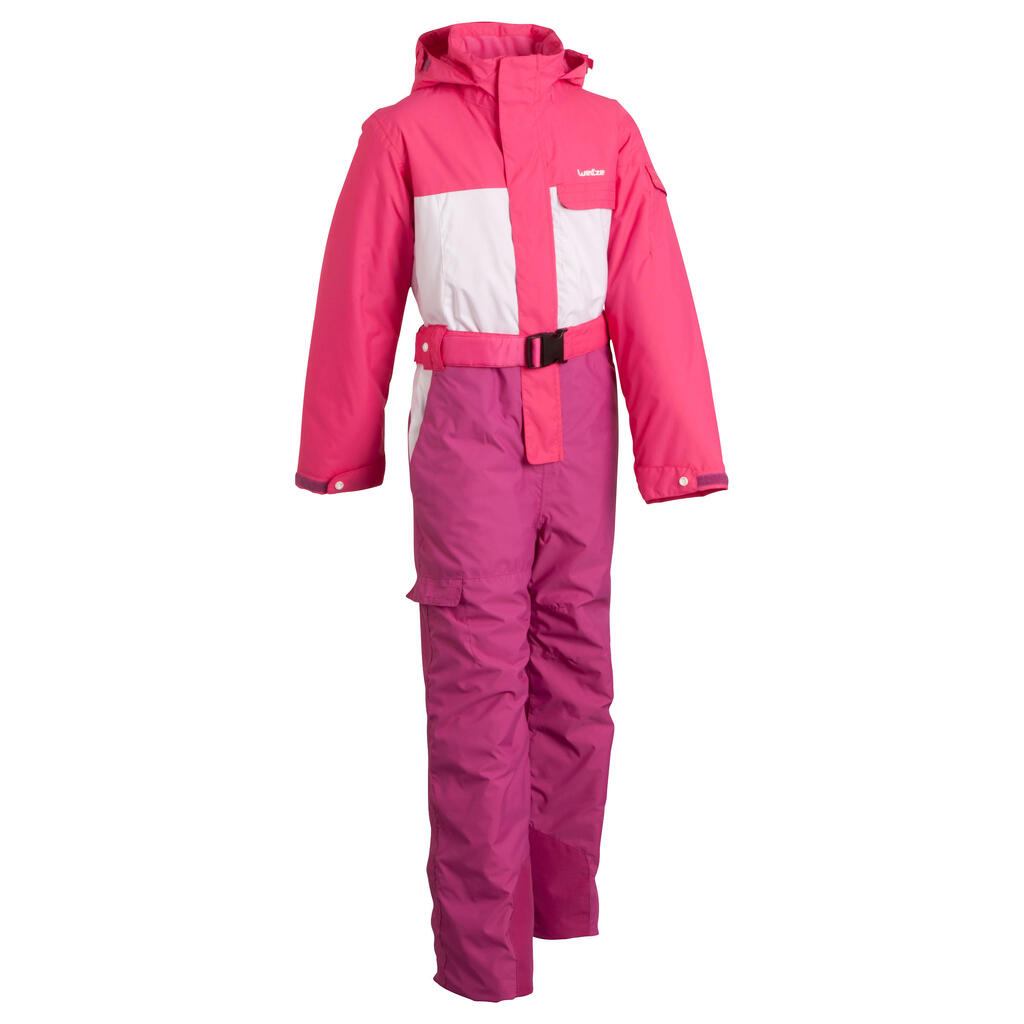 Wed'ze Evoslide Girls' Ski Suit - Pink / White