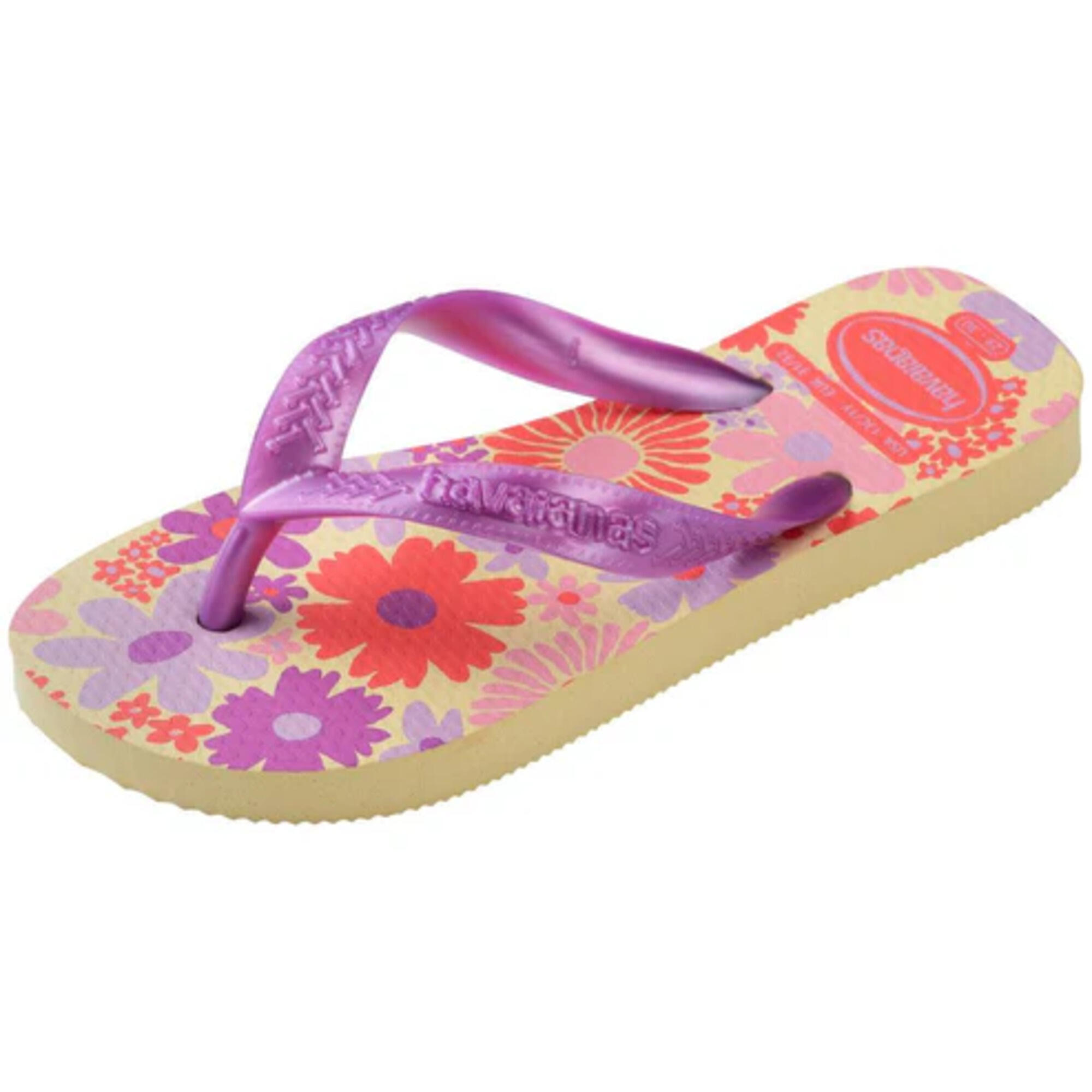 Chinelos de surf havaianas kid flores buttercream menina