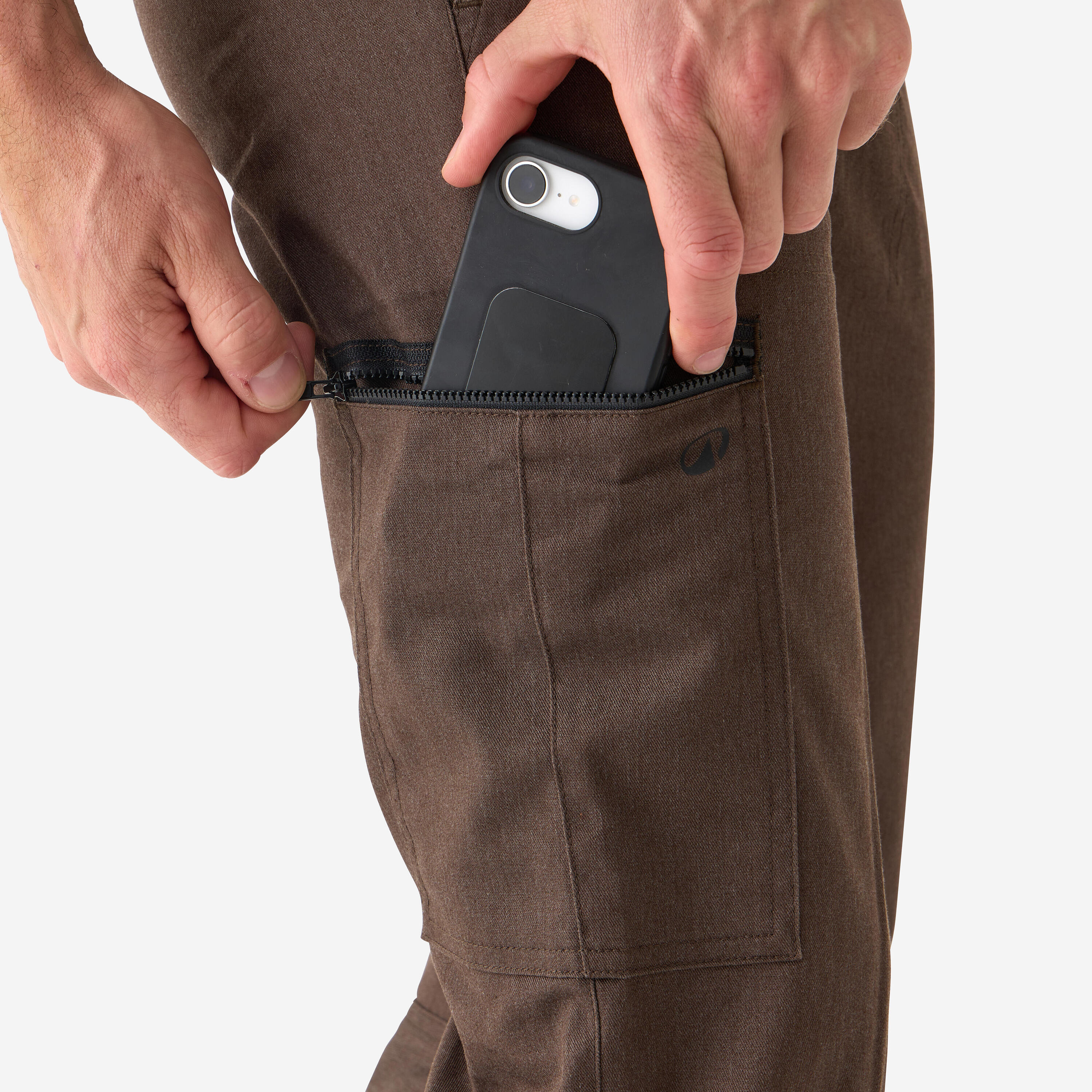 Pantalón Cargo Hombre Solognac Steppe 100 Marron Resistente Multibolsillo 4/6