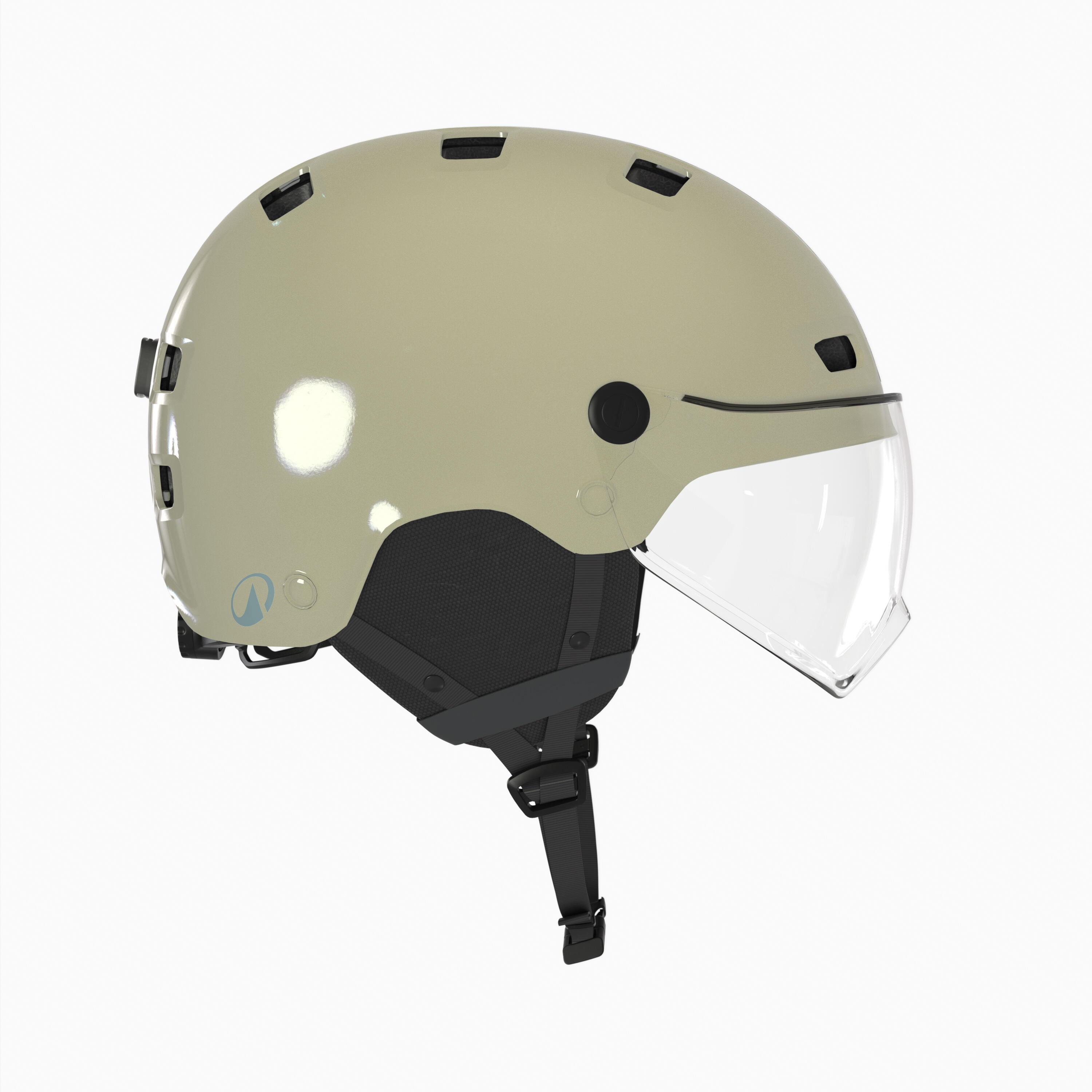 Velohelm City mit Visier - CBH 580 grün glänzend 2/7