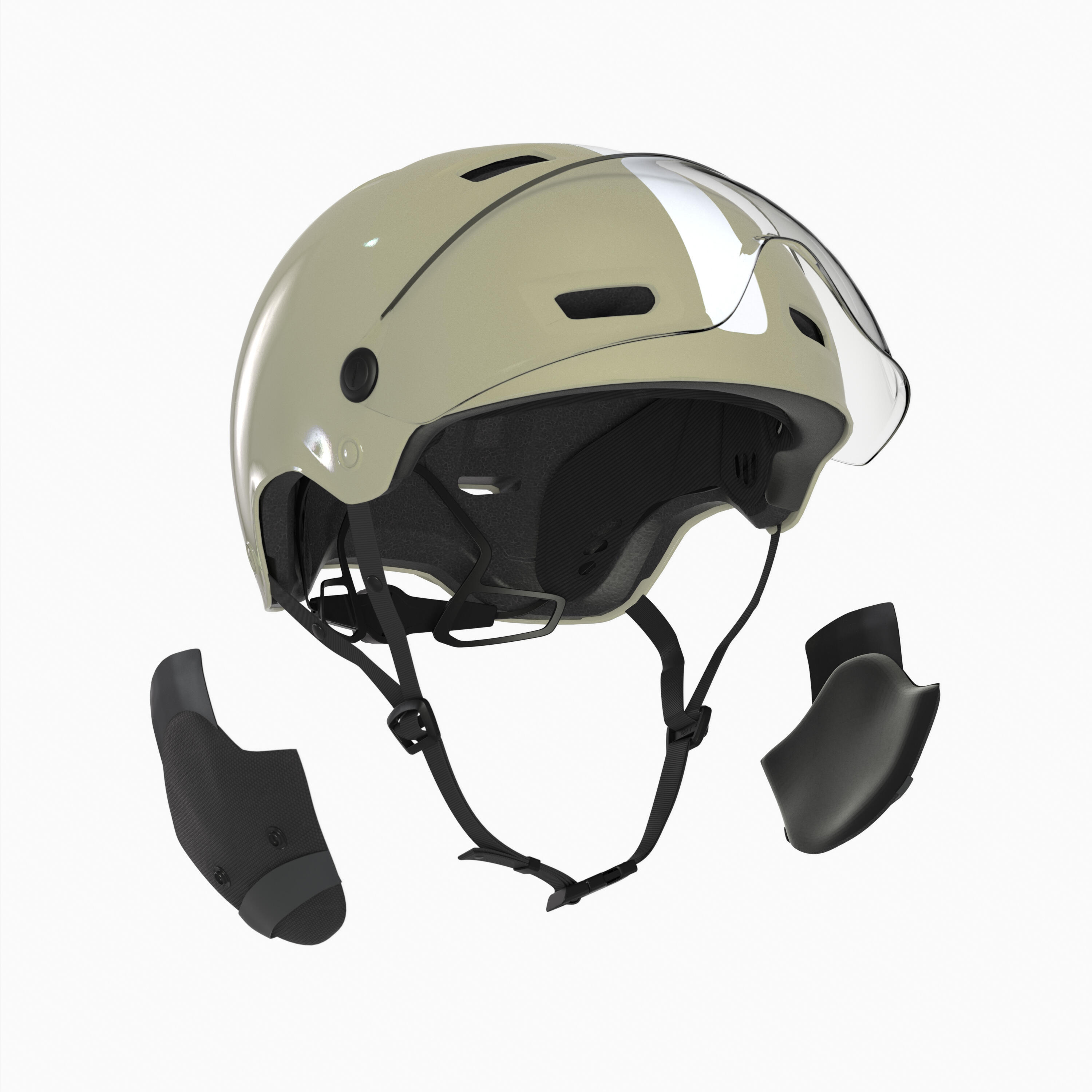 Velohelm City mit Visier - CBH 580 grün glänzend 5/7