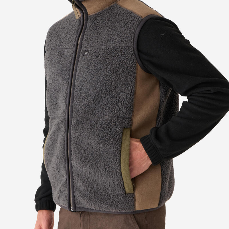 Fleecová vesta beránek 500 šedá
