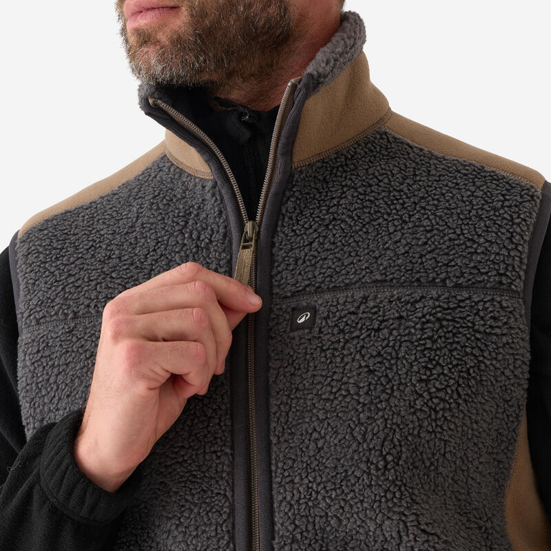 Fleecová vesta beránek 500 šedá