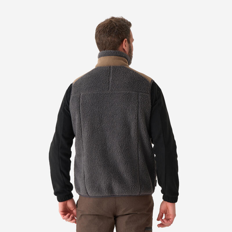 Fleecová vesta beránek 500 šedá