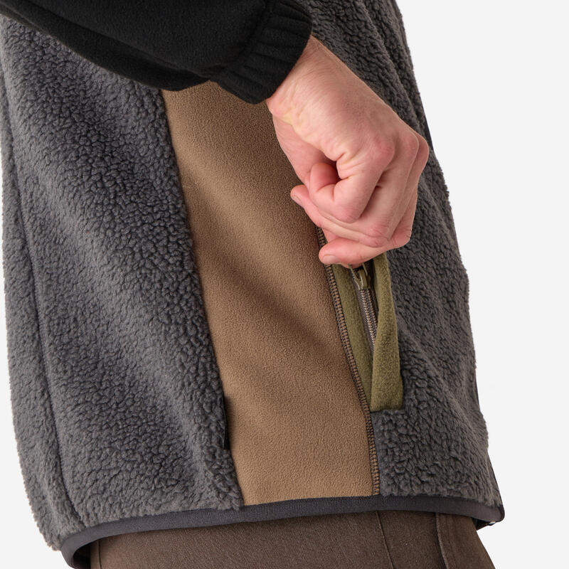 Fleecová vesta beránek 500 šedá