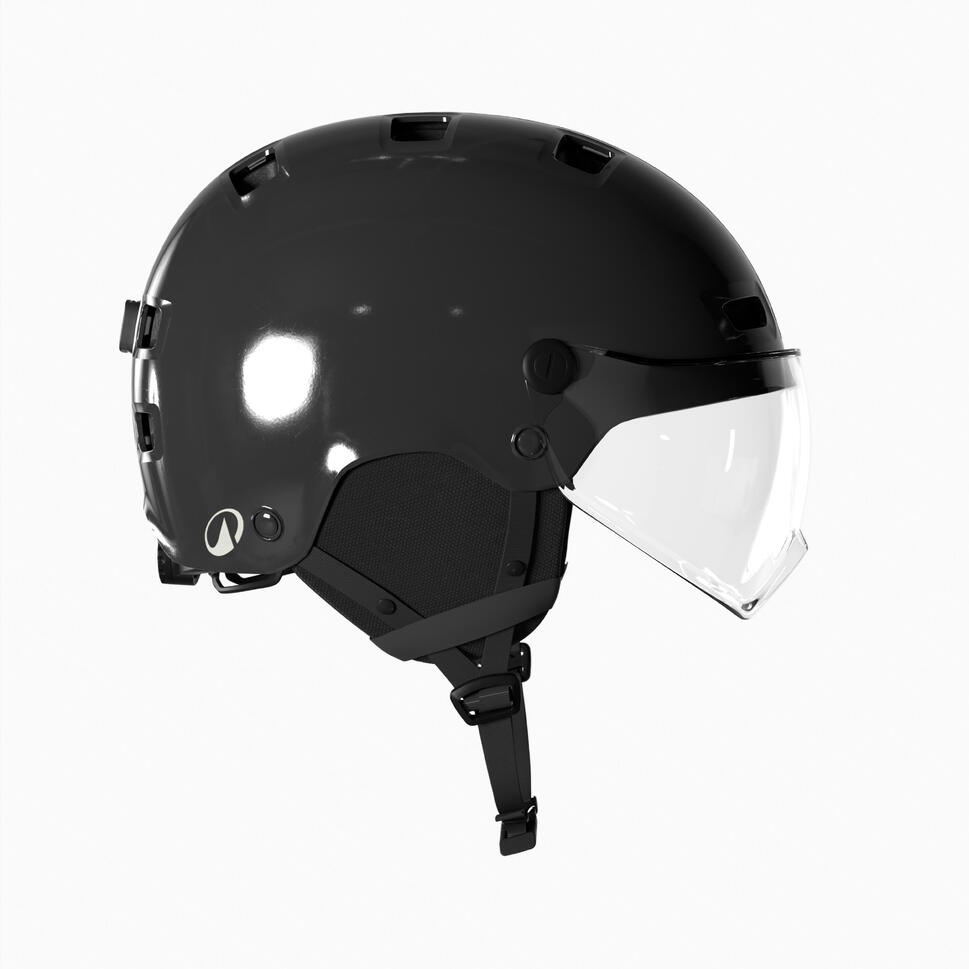 Kask na rower miejski Btwin Orzeszek 580 z szybą