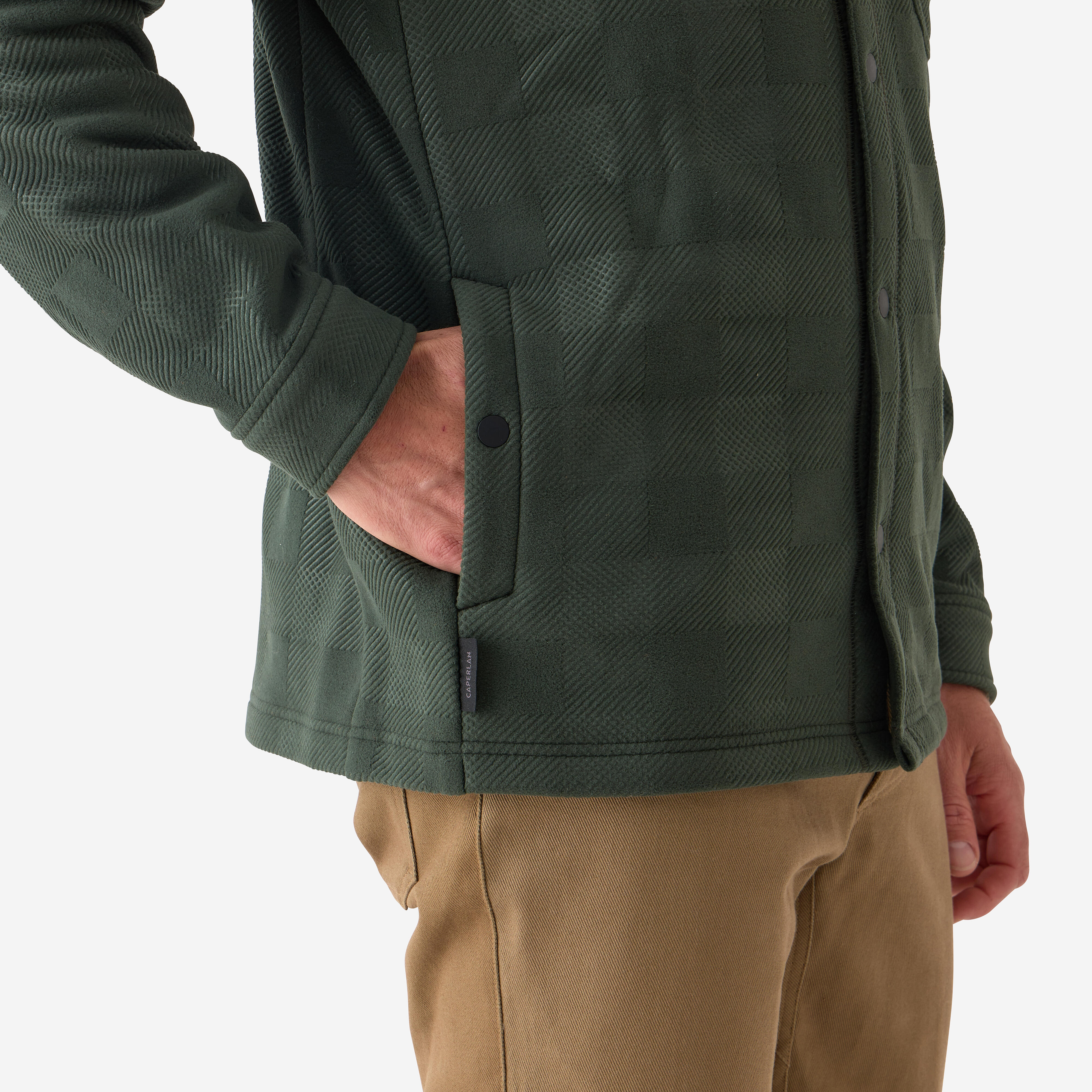 Surchemise de chasse en polaire homme, 100 vert - SOLOGNAC