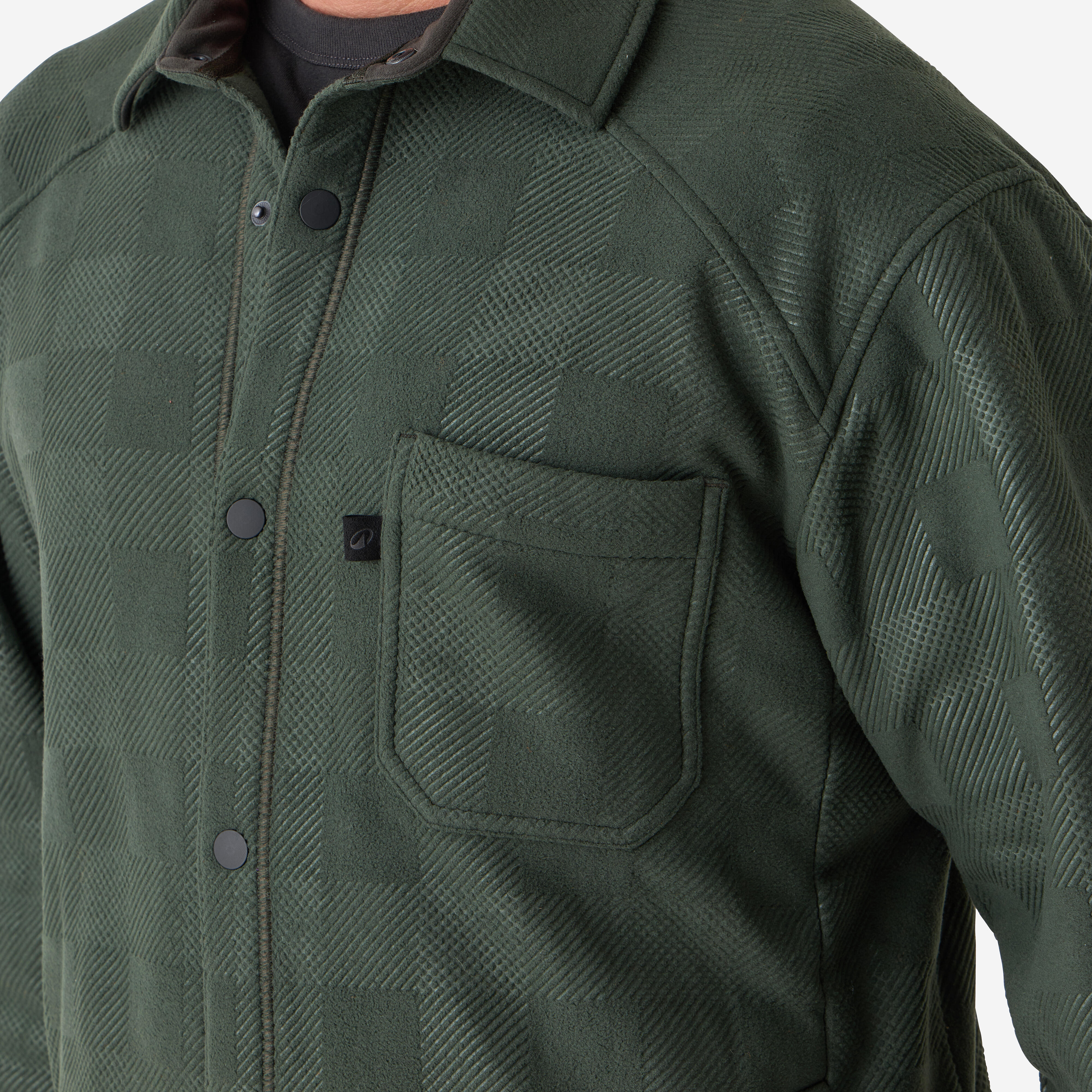 Surchemise de chasse en polaire homme, 100 vert - SOLOGNAC