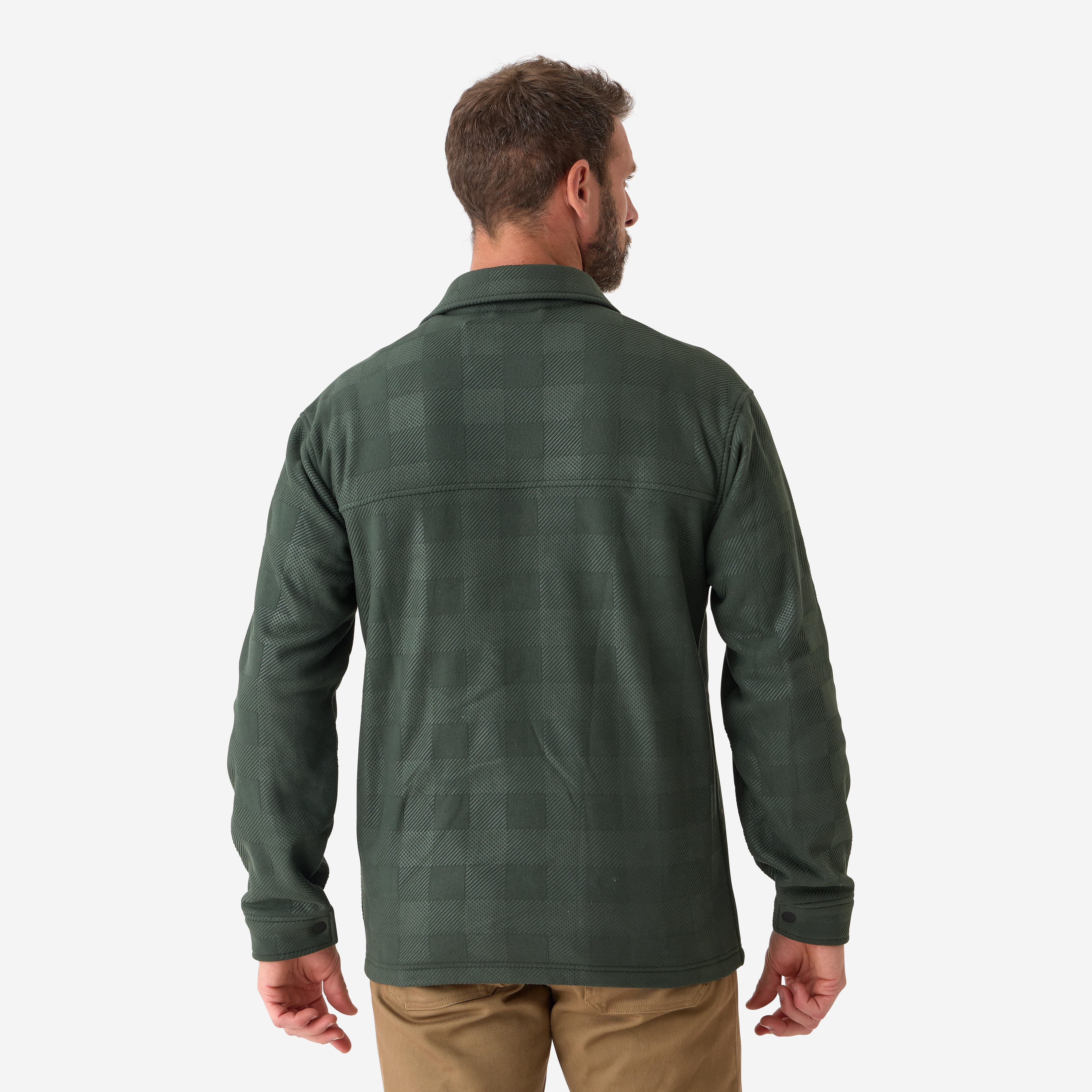 Surchemise de chasse en polaire homme, 100 vert - SOLOGNAC