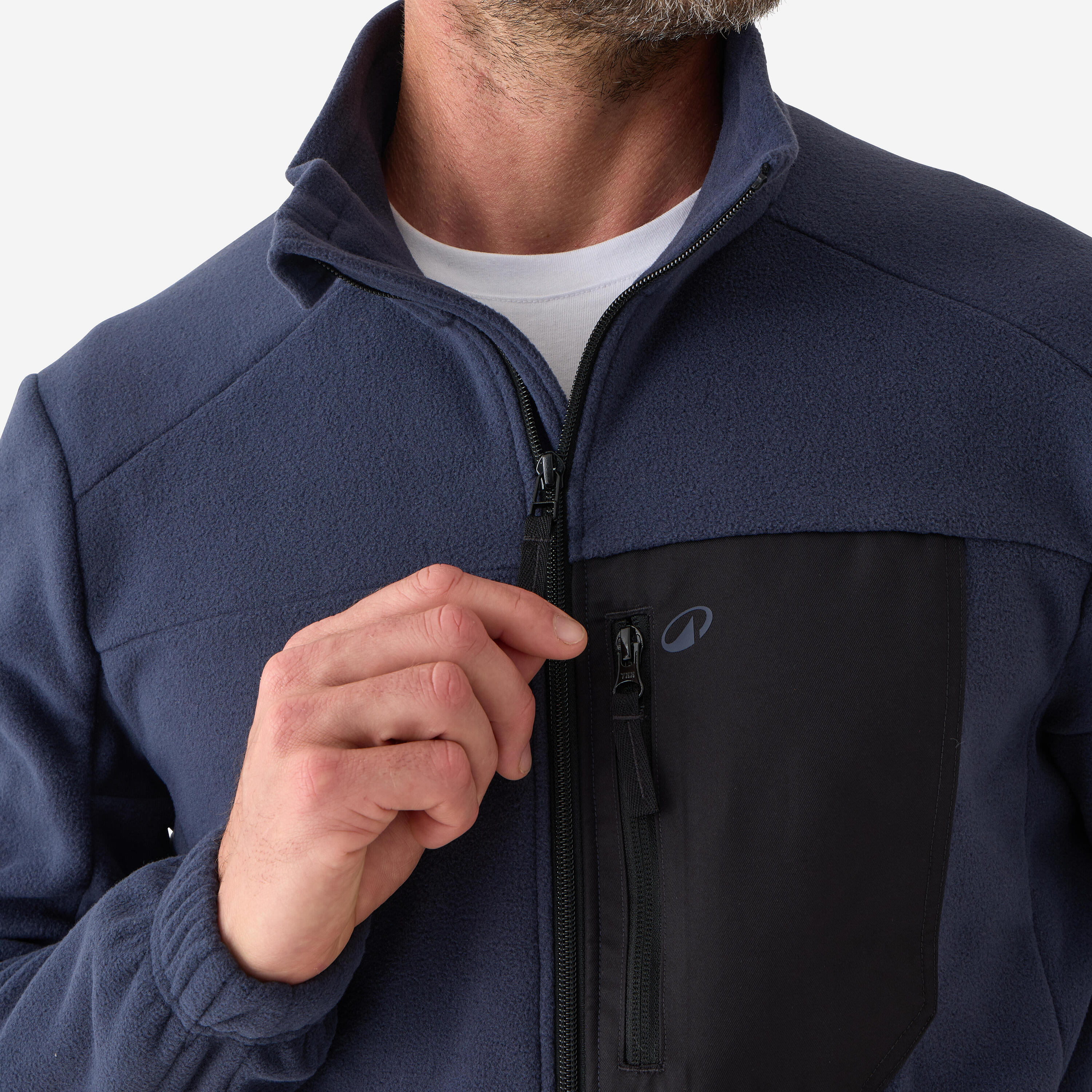 Fleece jas 500 blauw 5/8