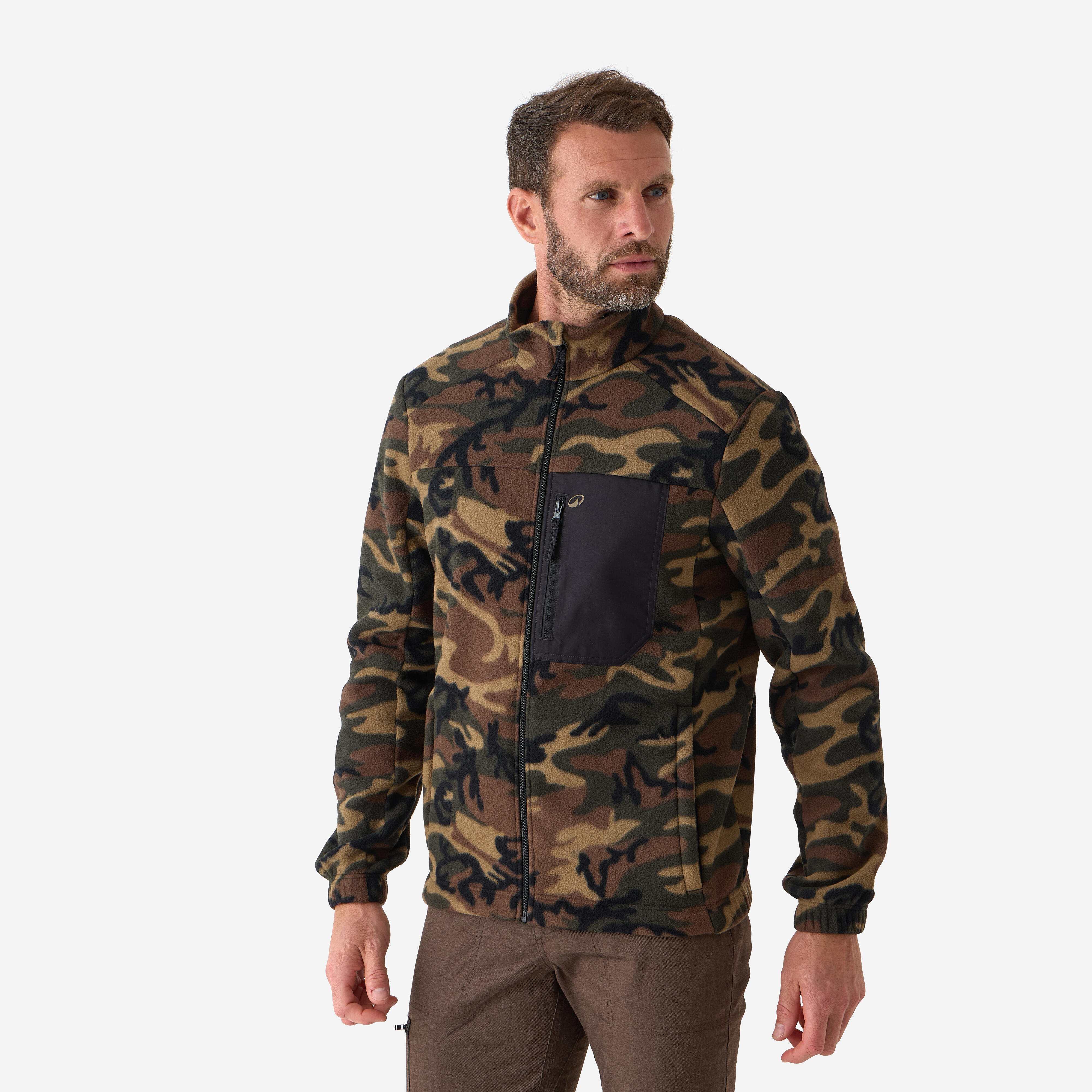 Men's Fleece Hunting Jacket – 500 Camouflage - SOLOGNAC