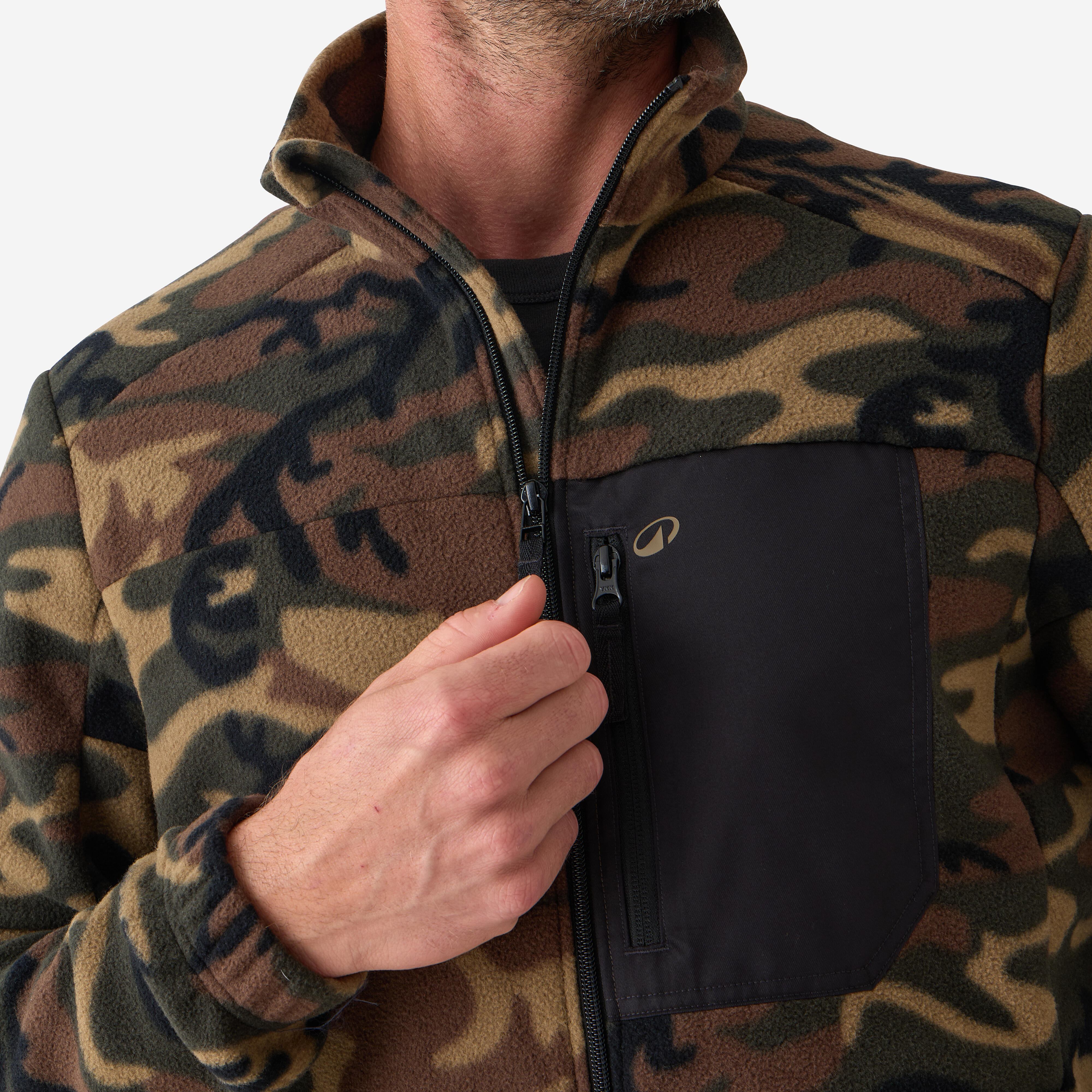 Men's Fleece Hunting Jacket – 500 Camouflage - SOLOGNAC