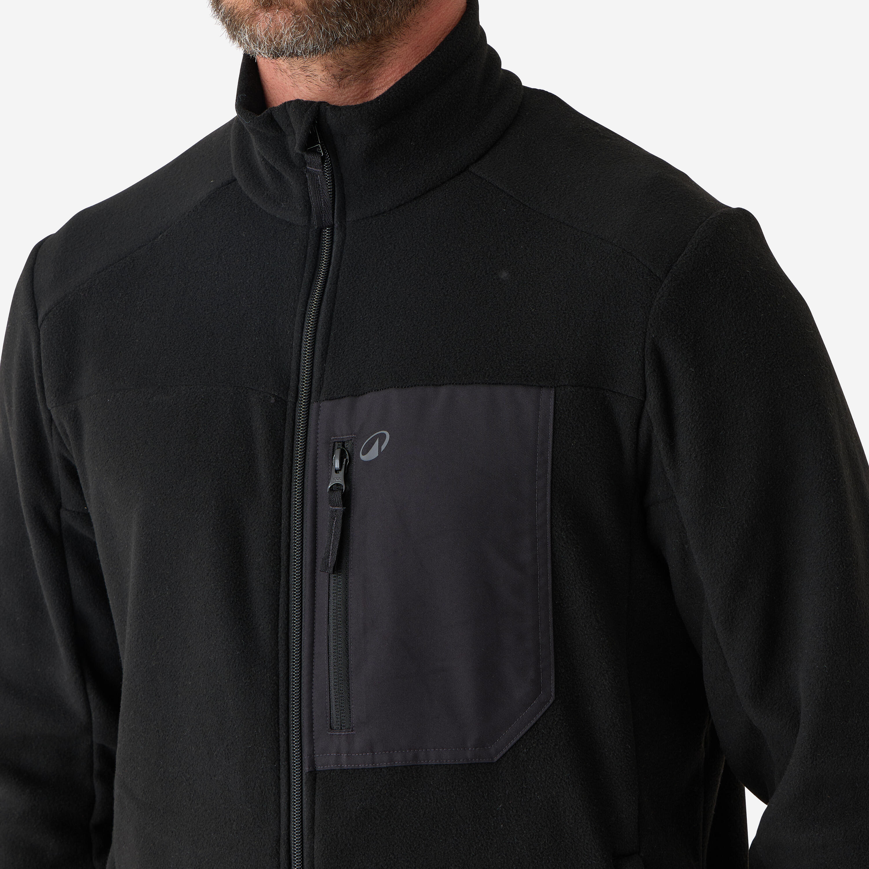 Fleece jas 500 zwart 3/8
