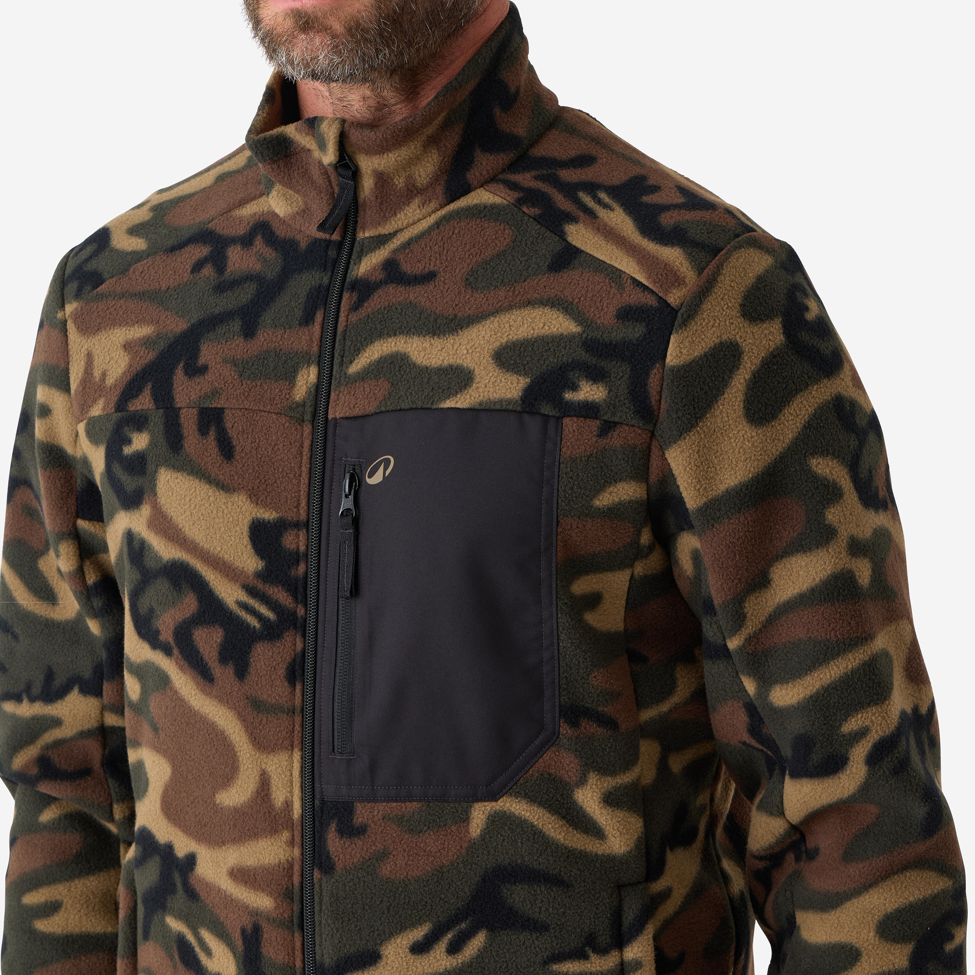 Men's Fleece Hunting Jacket – 500 Camouflage - SOLOGNAC