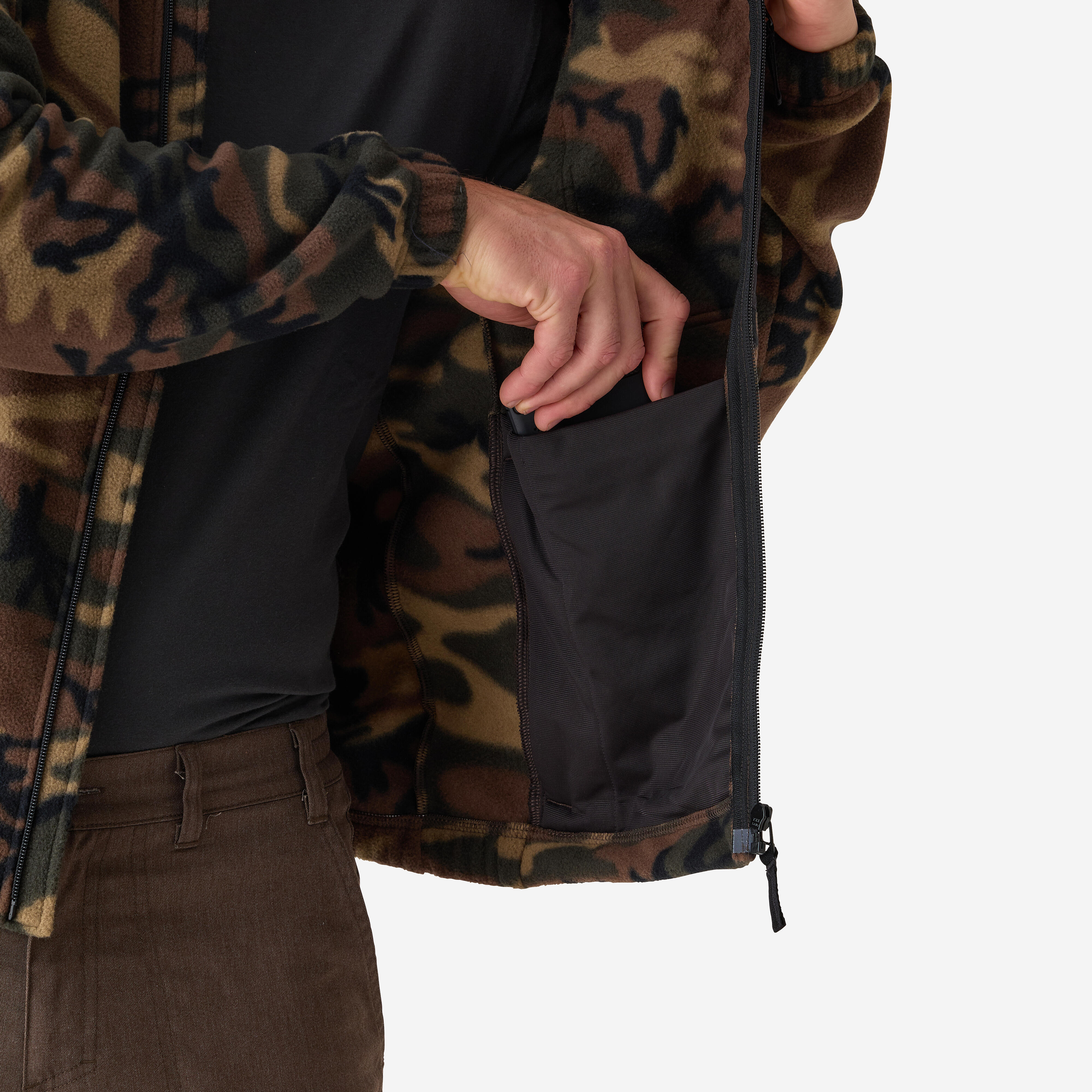 Men's Fleece Hunting Jacket – 500 Camouflage - SOLOGNAC