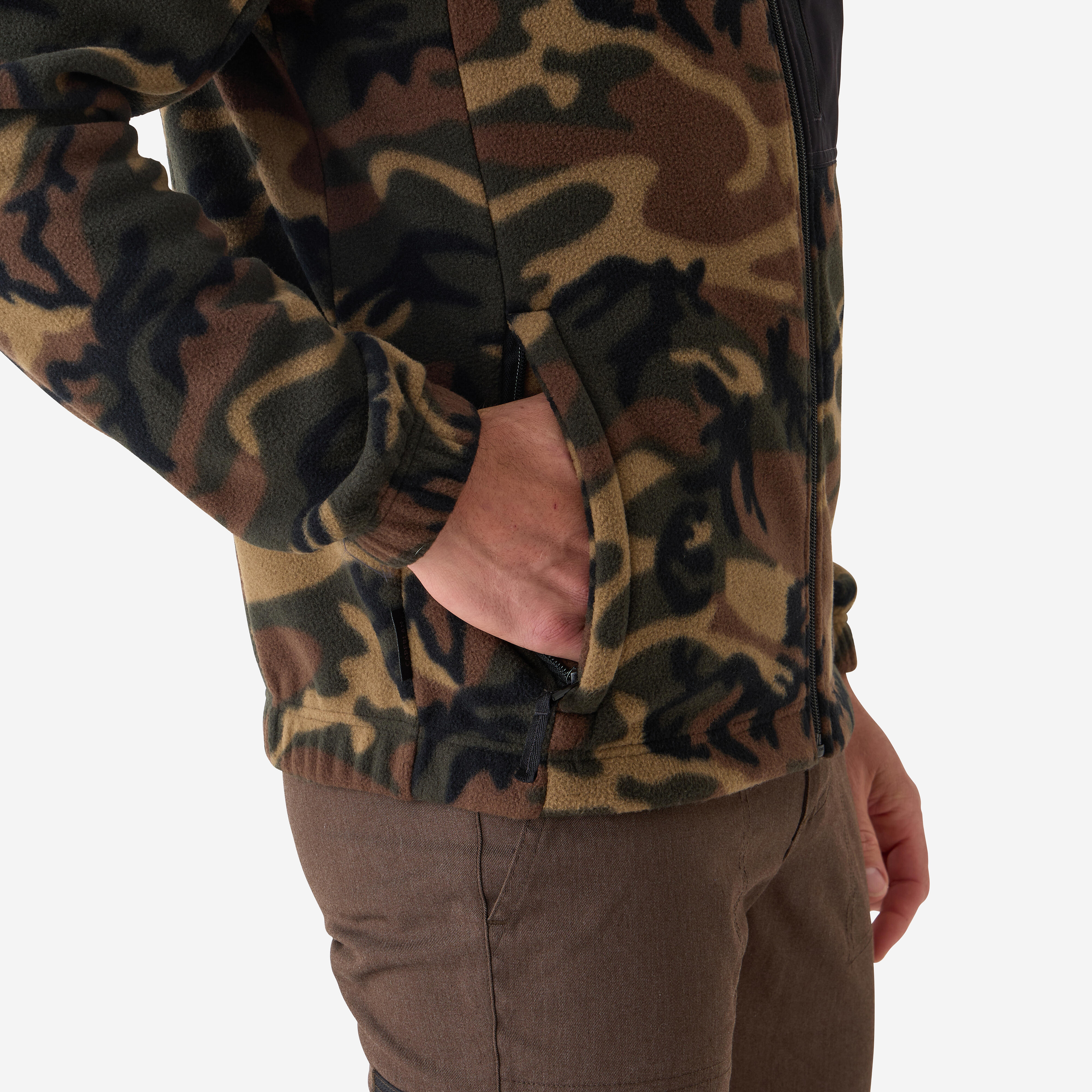 Men's Fleece Hunting Jacket – 500 Camouflage - SOLOGNAC