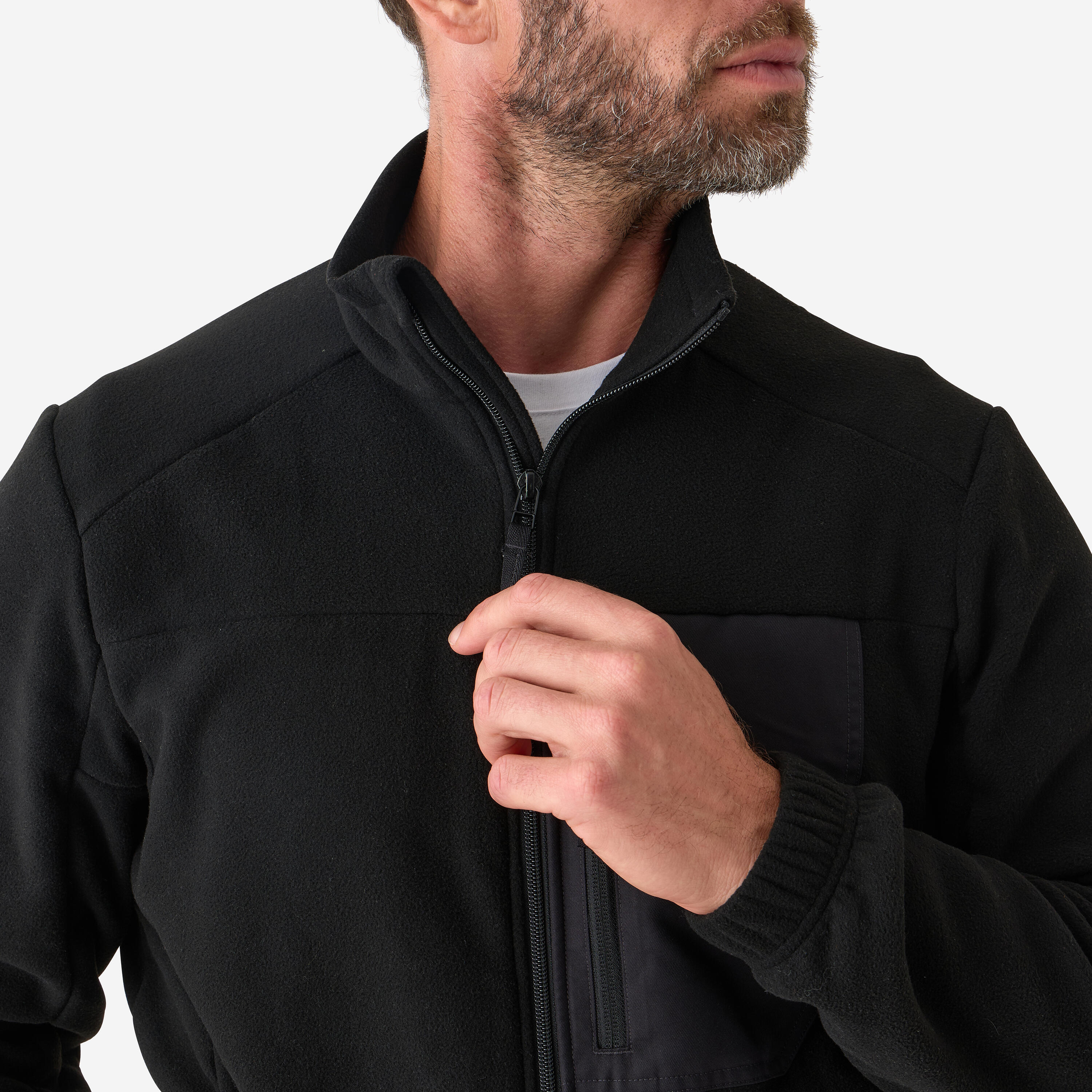 Fleece jas 500 zwart 7/8