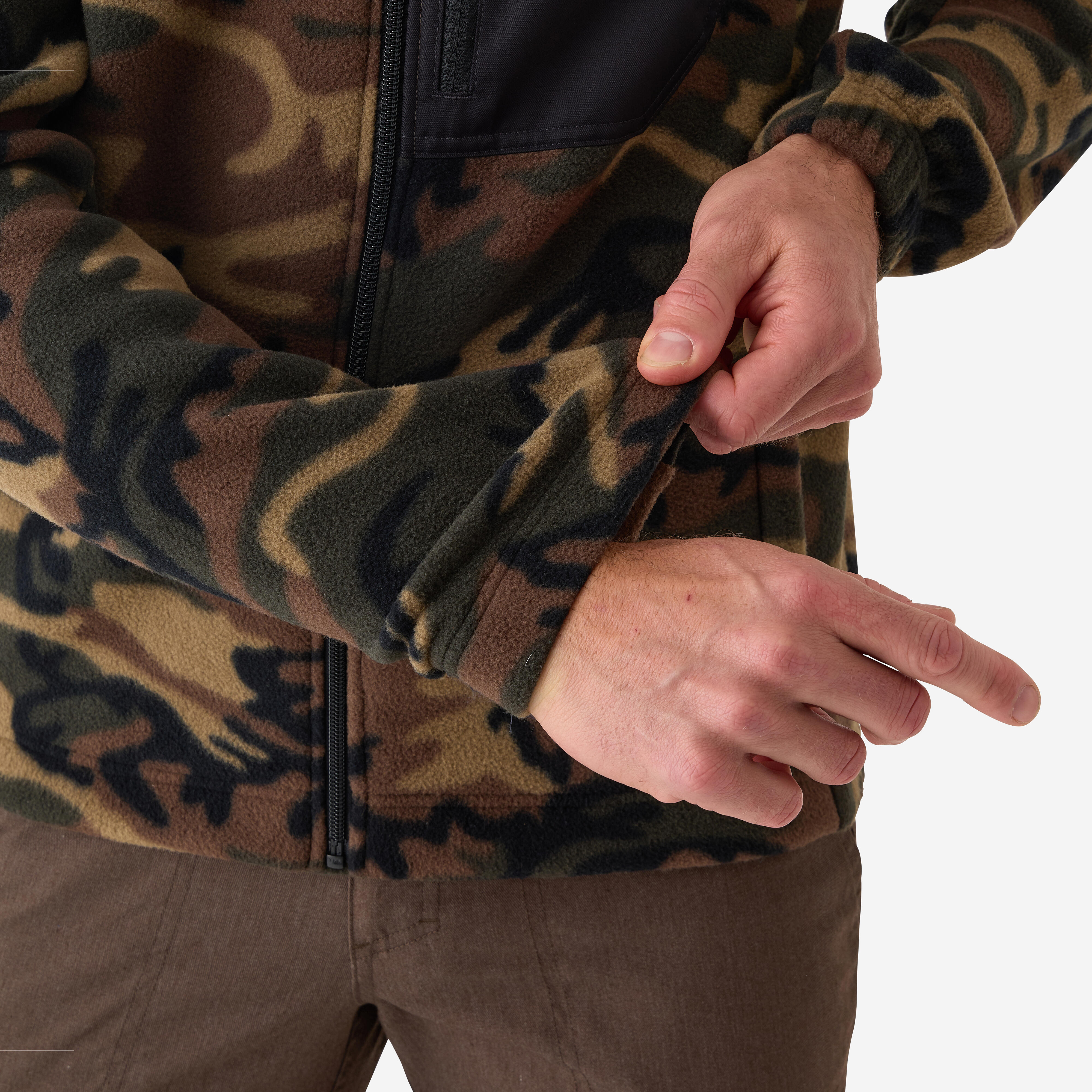 Men's Fleece Hunting Jacket – 500 Camouflage - SOLOGNAC