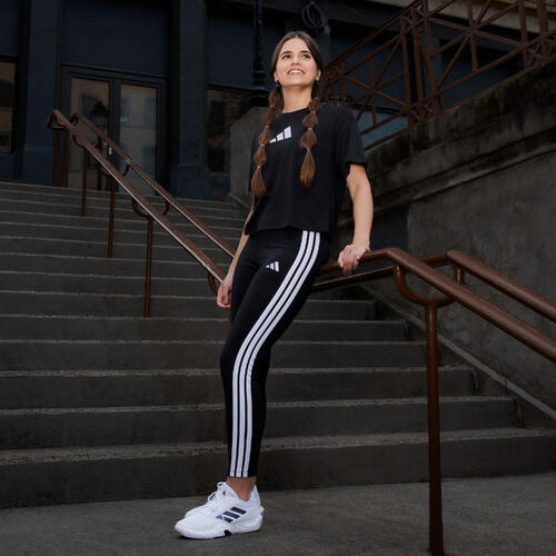 Legging en coton pour femme, noir