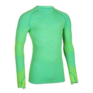 Camiseta térmica de fútbol manga larga adulto verde fluo