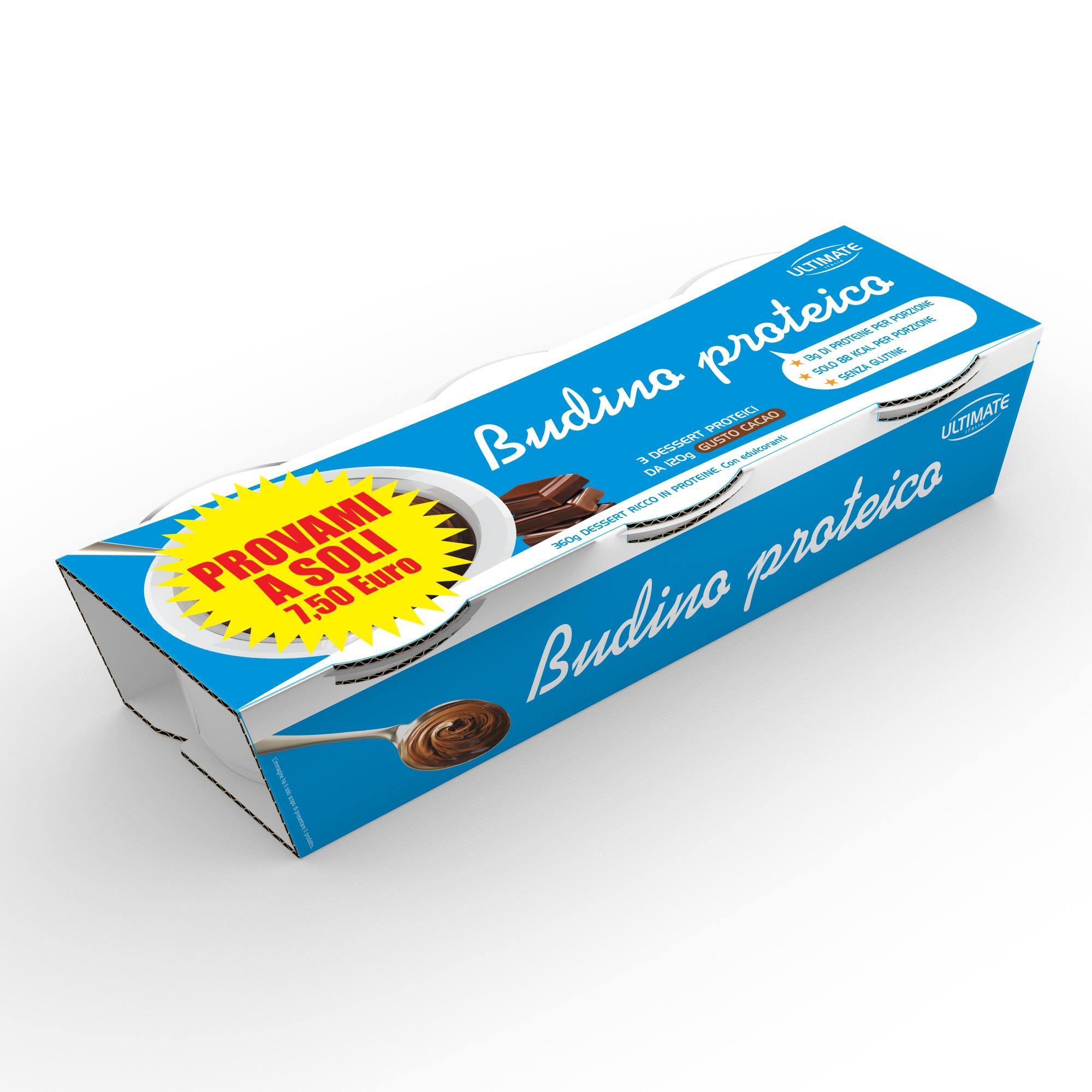 ULTIMATE ITALIA BUDINO PROTEICO x 3 cacao 360g Ultimate Italia