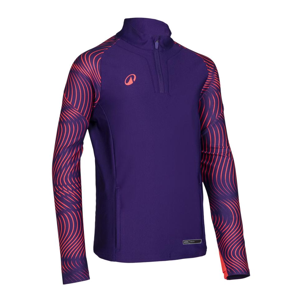 Bluza piłkarska na krótki suwak dla dzieci Kipsta Viralto Wavy Club