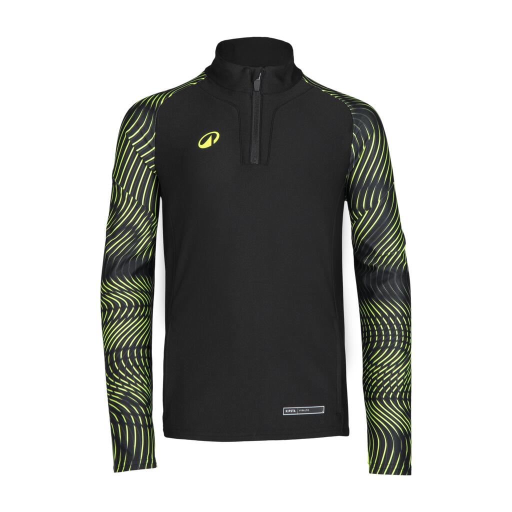 Kids' 1/2 Zip Sweatshirt Club Wavy - Black/Neon Yellow