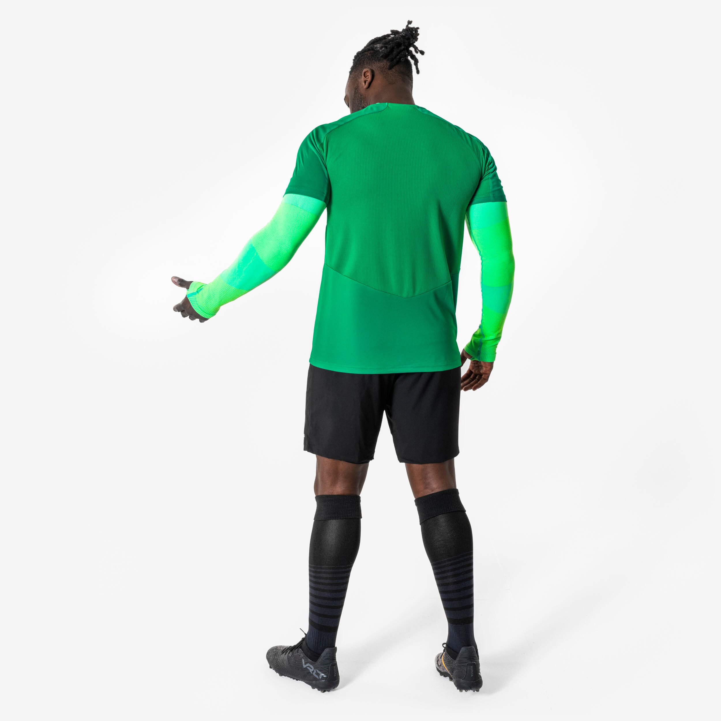 Sous-maillot de foot thermique seamless manches longues mixte, Keepdry vert fluo 8/8