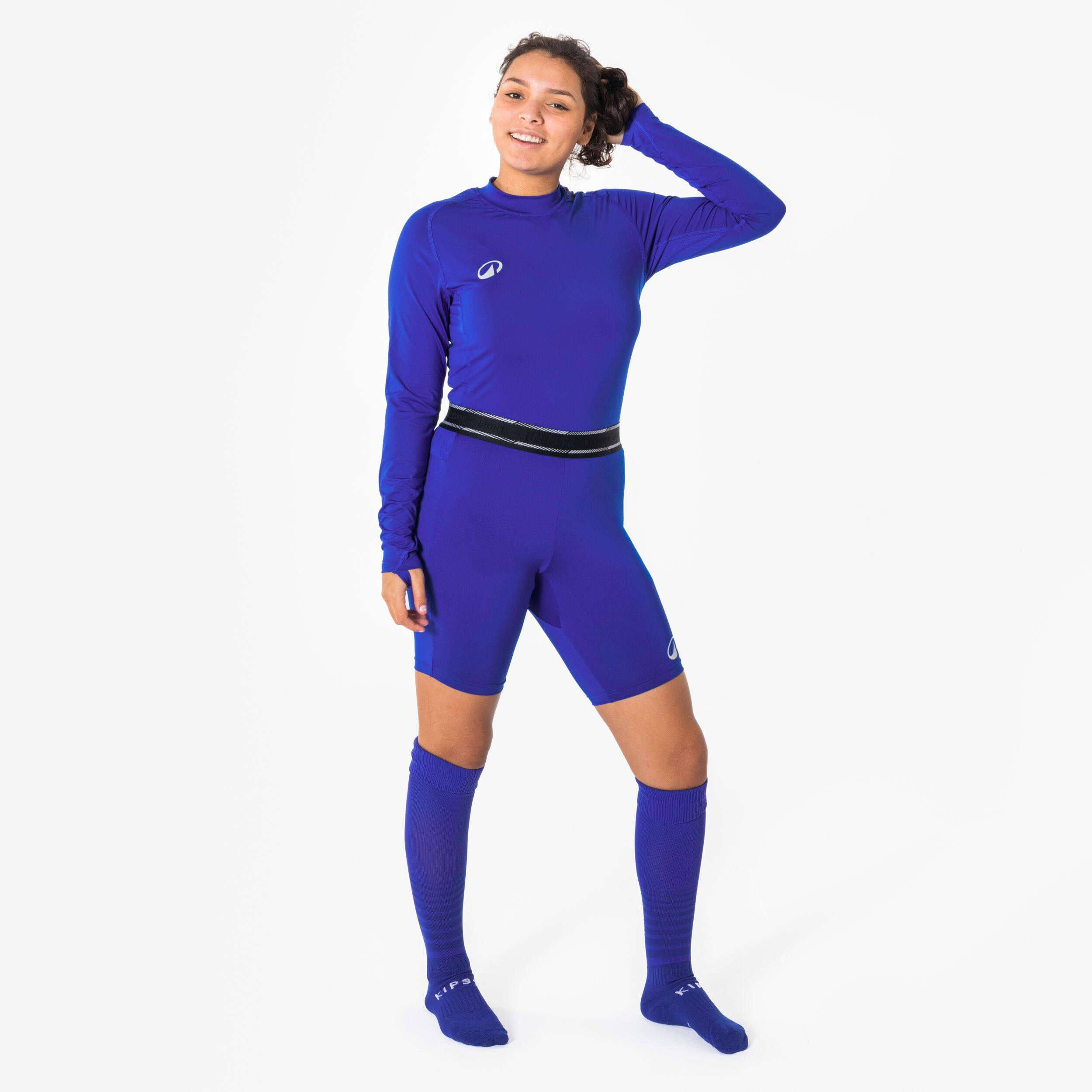Sous-short de foot mixte Keepdry light bleu 3/6
