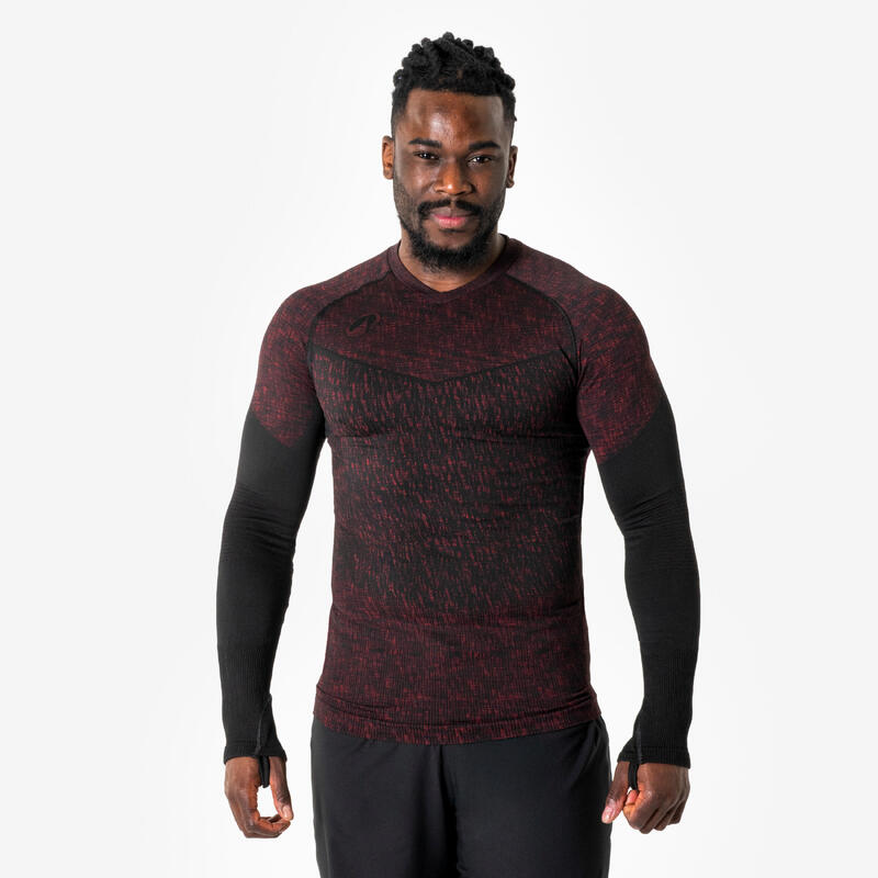 Bluză de fotbal termică fără cusături Keepdry Maro Unisex