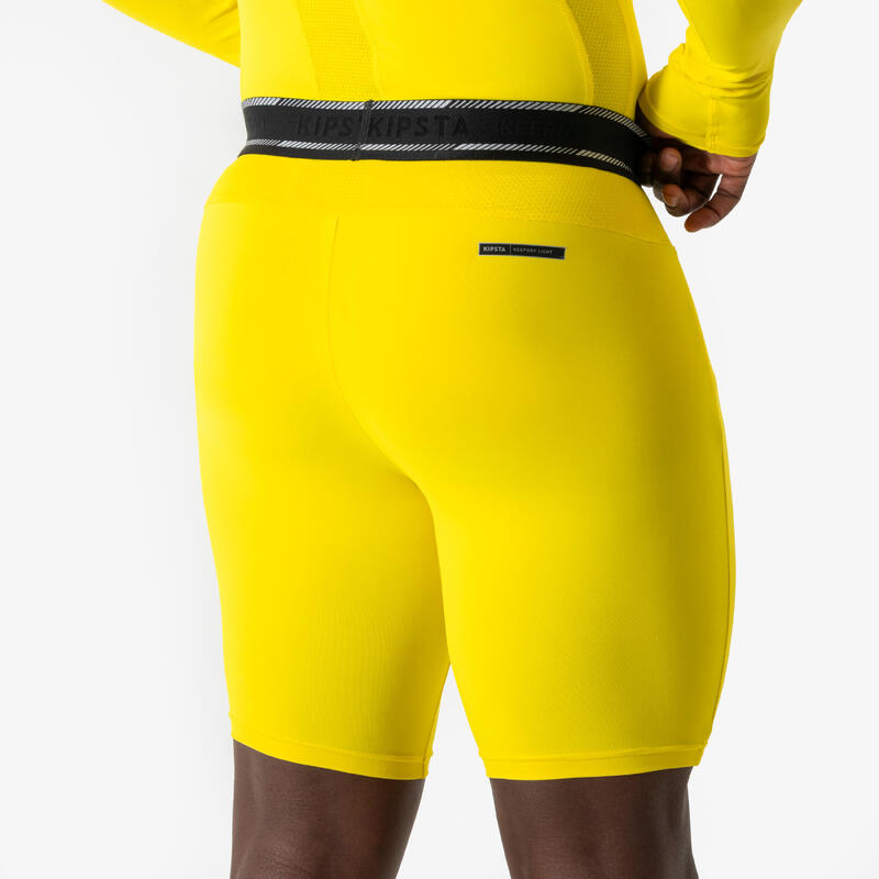 Șort de fotbal Keepdry light galben unisex