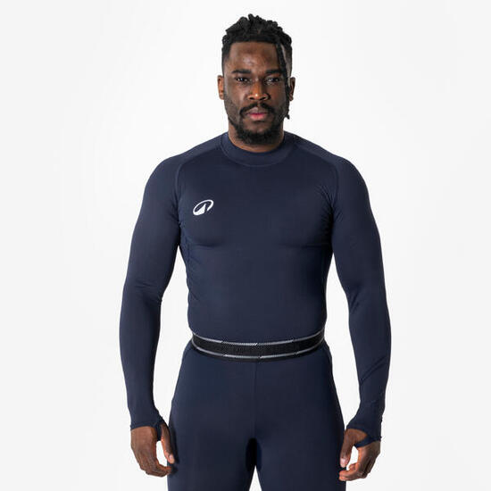 Damen/Herren Fußball Funktionsshirt langarm wärmend - Keepdry Club schwarz