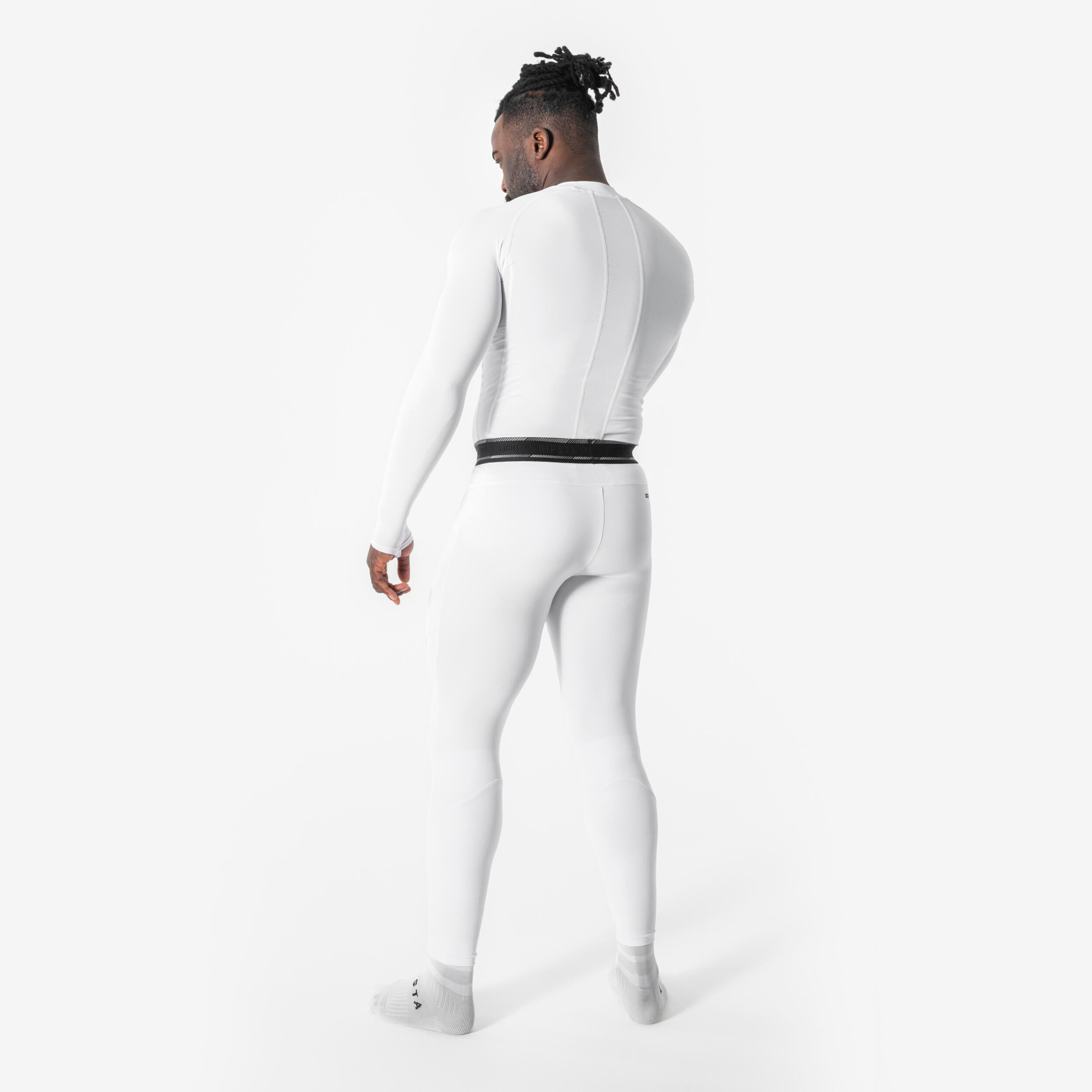 Unisex Long-Sleeved Football Thermal Base Layer Top Keepdry Club - White 4/7