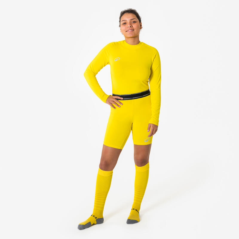Șort de fotbal Keepdry light galben unisex