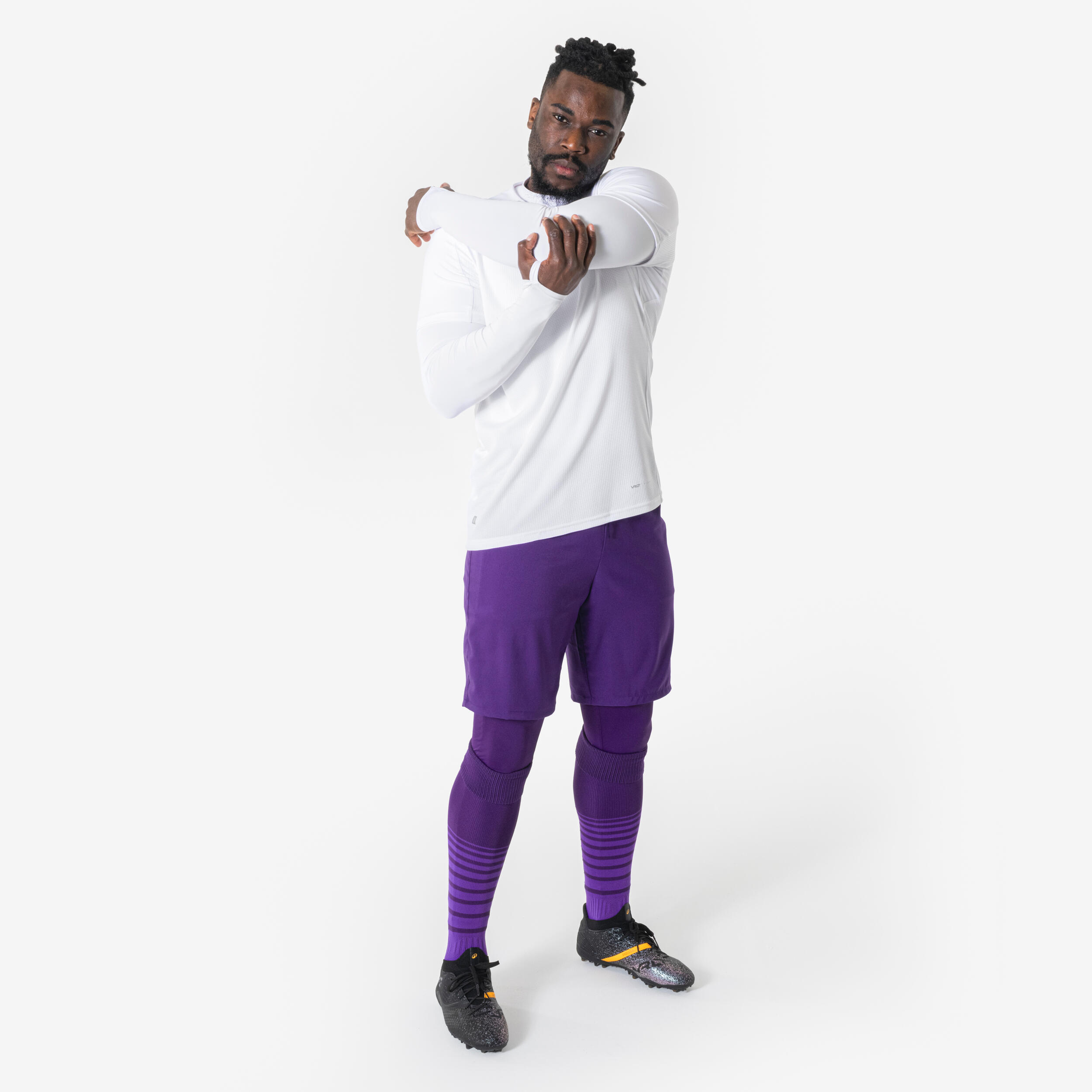 Unisex Long-Sleeved Football Thermal Base Layer Top Keepdry Club - White 5/7