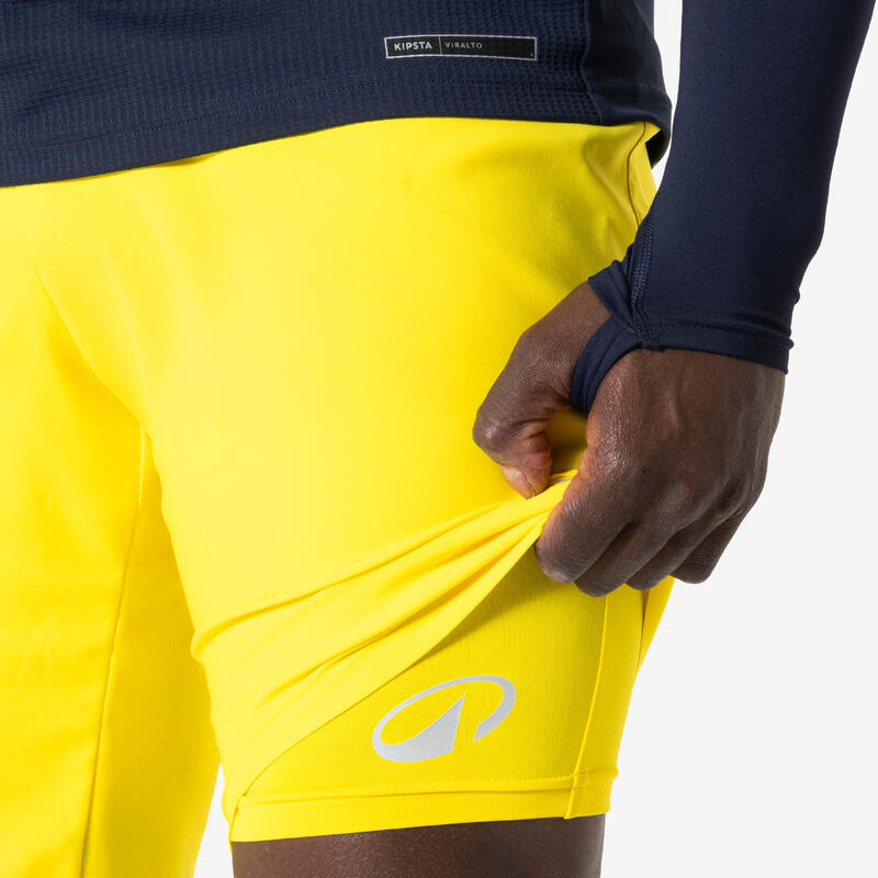 Șort de fotbal Keepdry light galben unisex