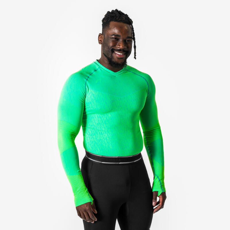 Bluză de fotbal termică fără cusături Keepdry Verde Unisex