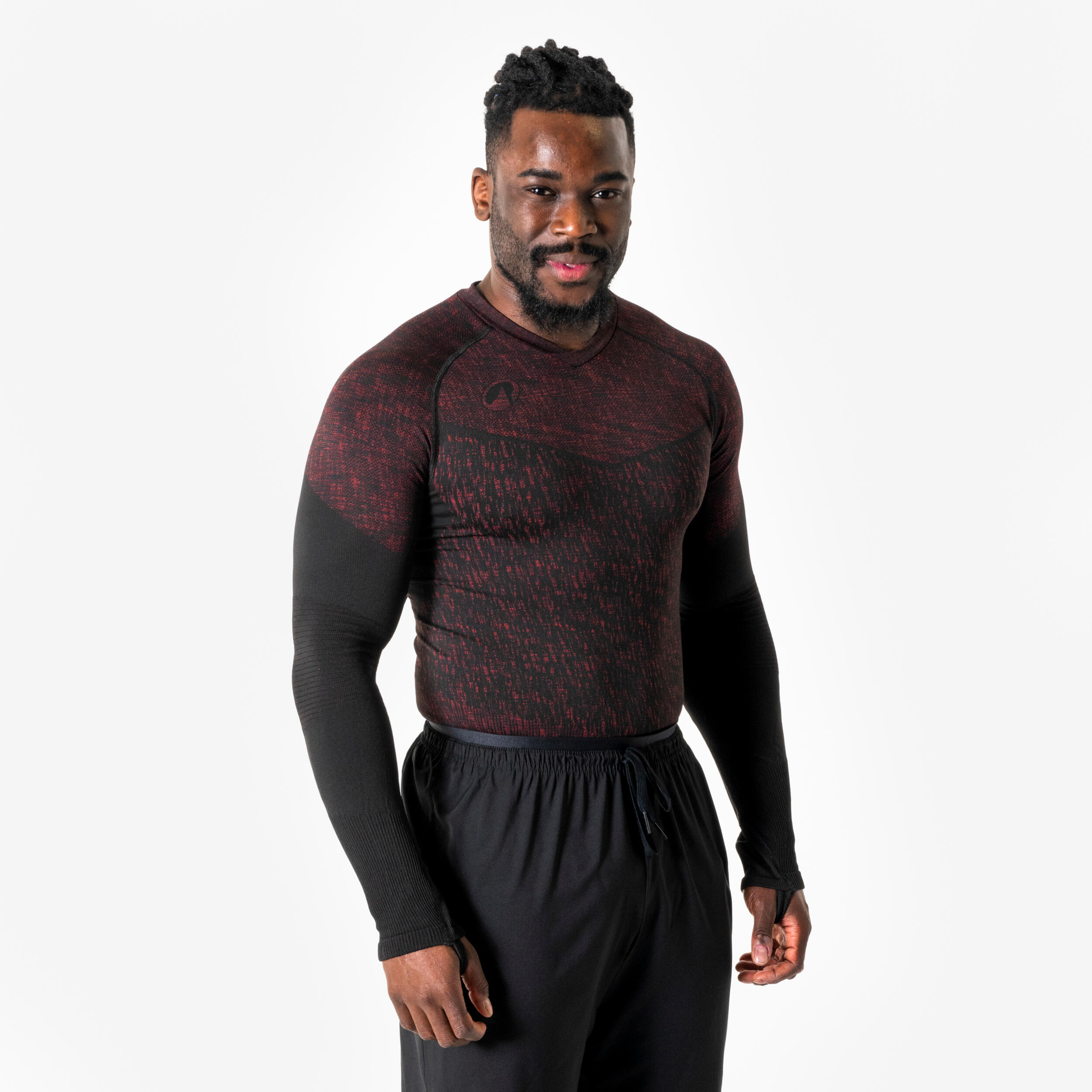 KIPSTA Damen/Herren Funktionsshirt langarm  seamless - Keepdry bordeaux/schwarz