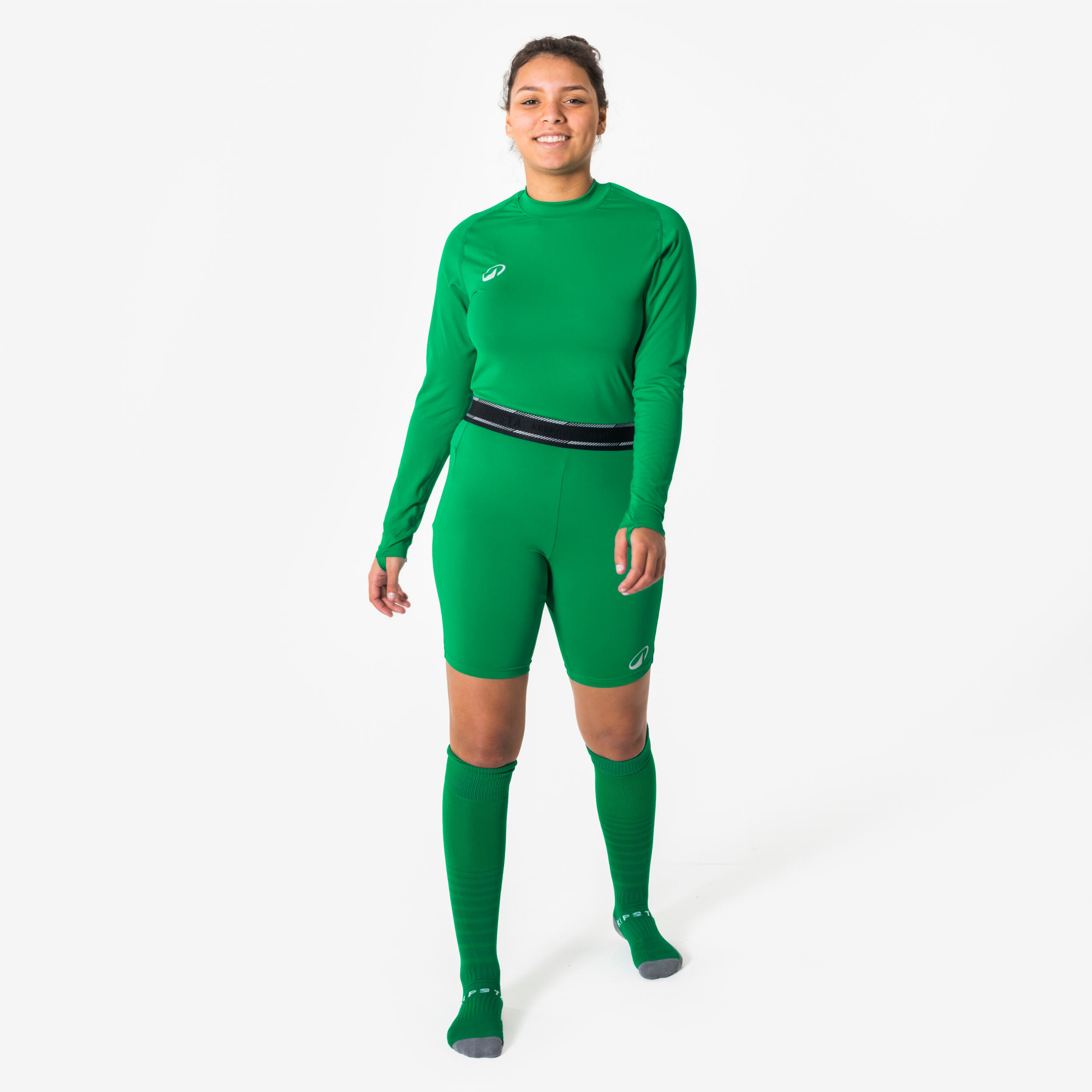Camiseta térmica de fútbol de manga larga unisex Keepdry Club verde 2/5