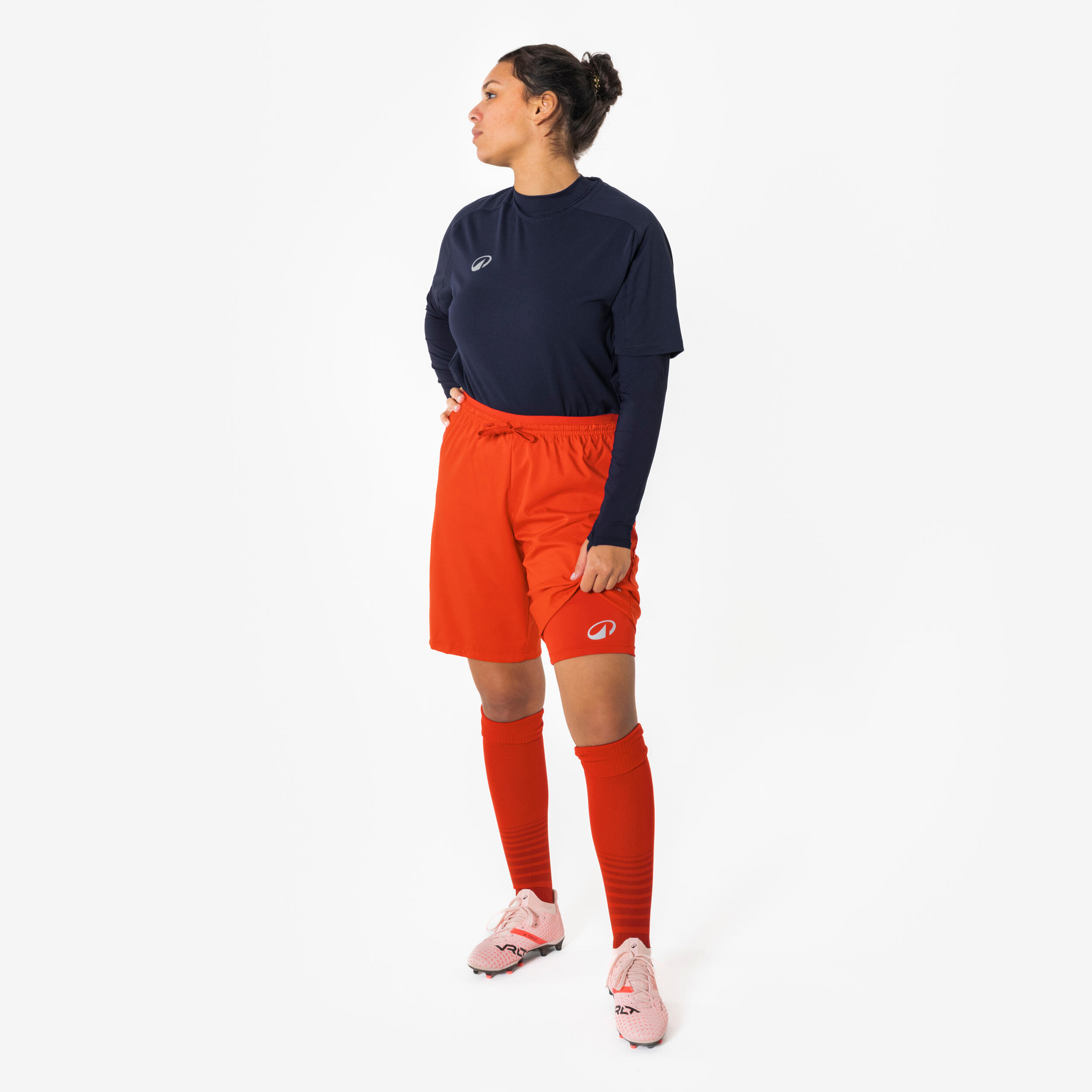 Calções Térmicos de Futebol Unissexo Keepdry Light Vermelho 3/6
